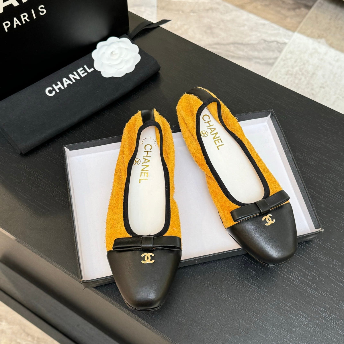 CC Ballet Flats Yellow Cowhide 313474