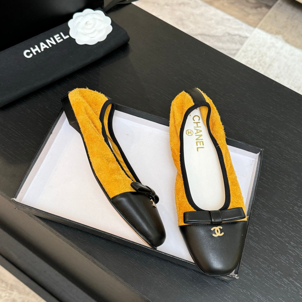 CC Ballet Flats Yellow Cowhide 313474