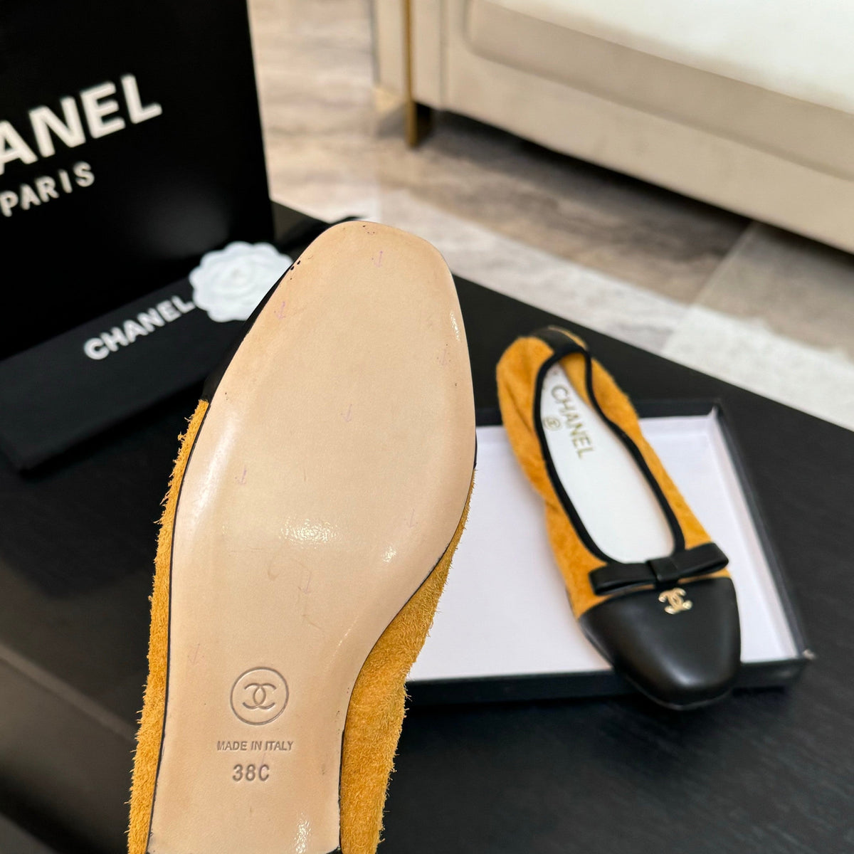CC Ballet Flats Yellow Cowhide 313474