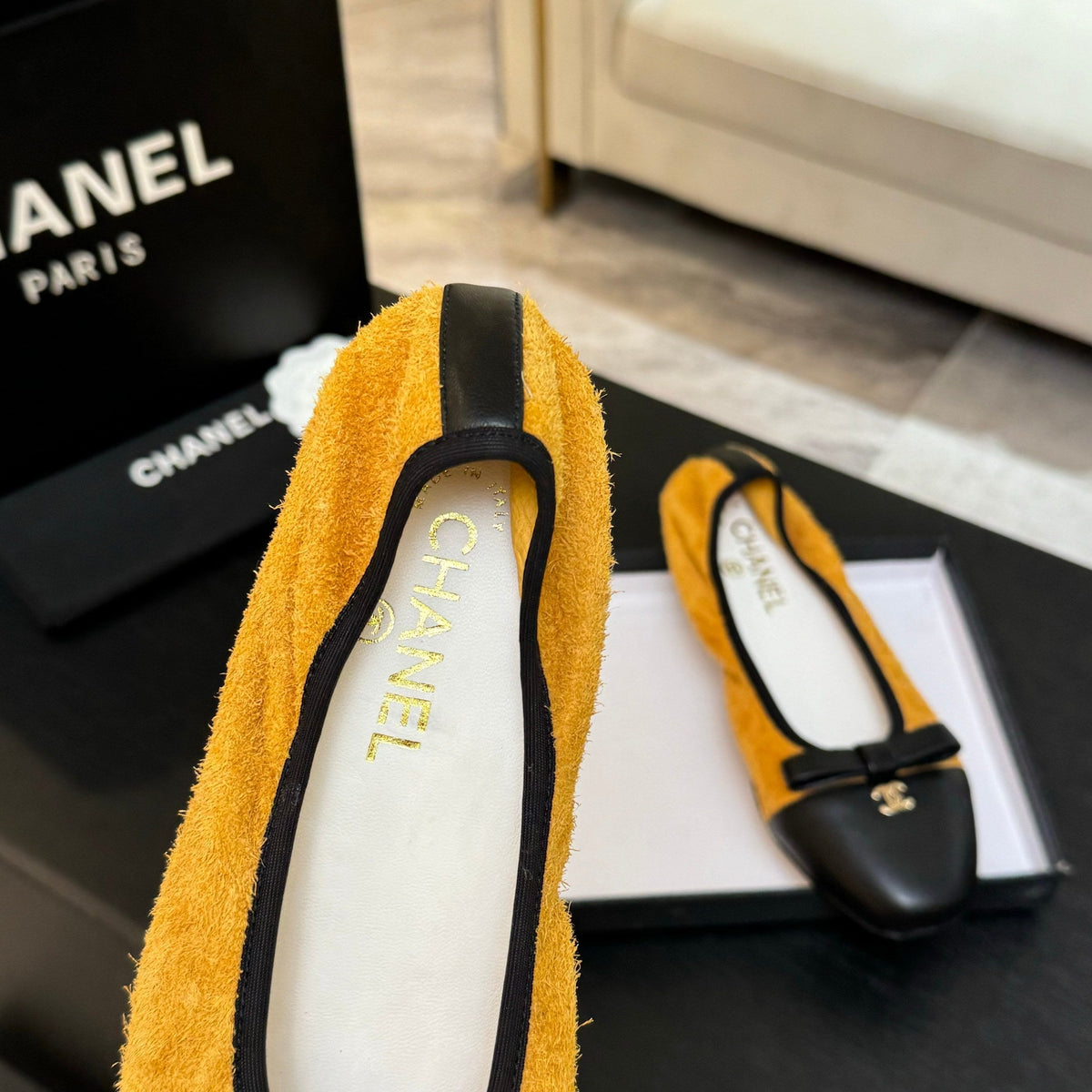 CC Ballet Flats Yellow Cowhide 313474