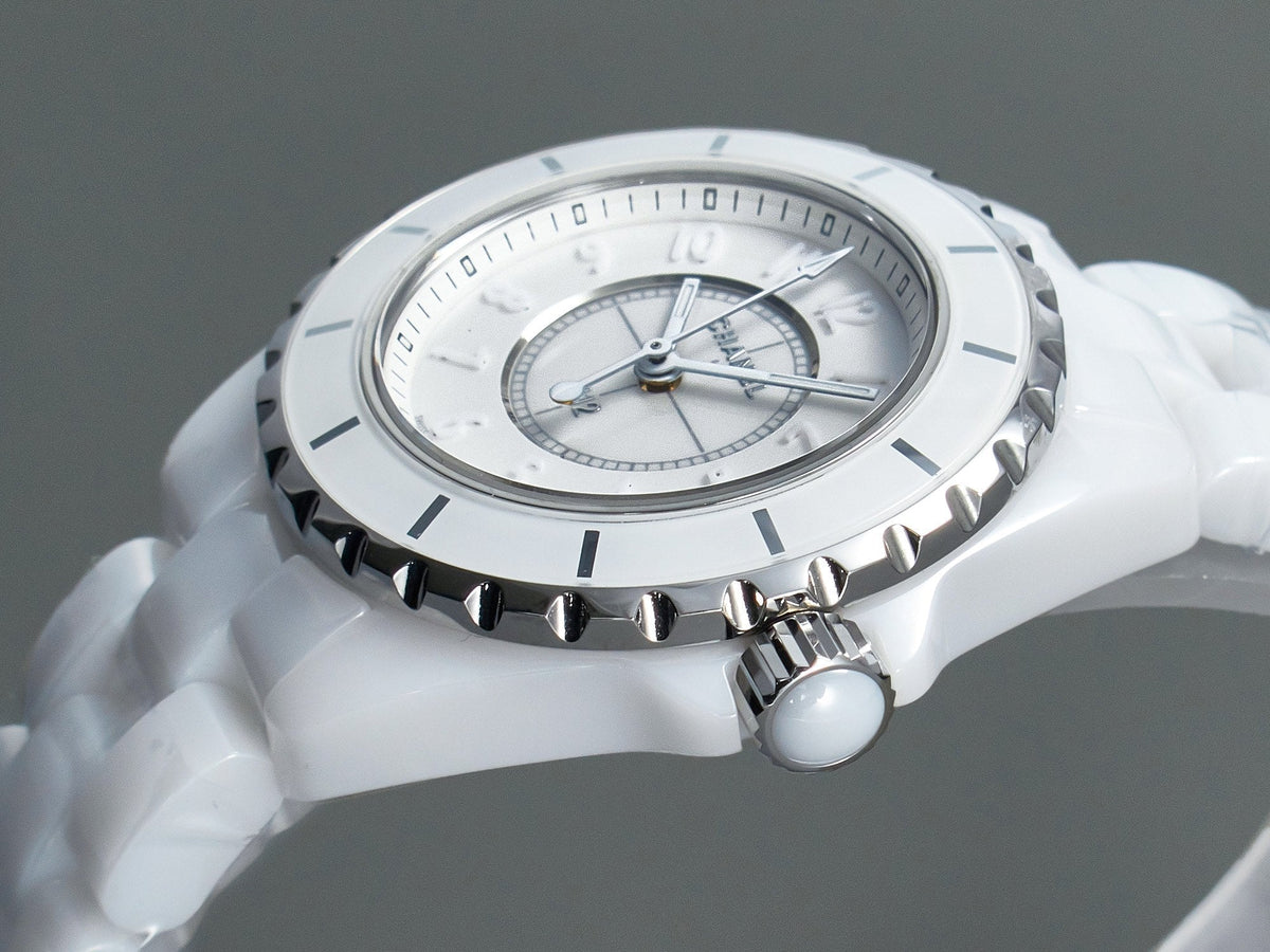 J12 Quartz White Ceramic White Numerals White Dial