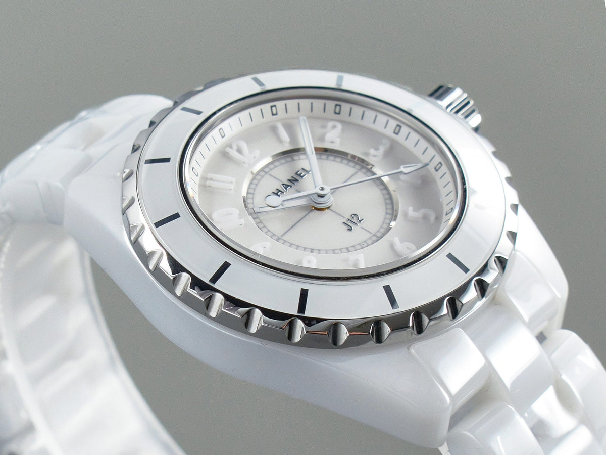 J12 Quartz White Ceramic White Numerals White Dial