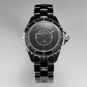 J12 Automatic Black Ceramic Black Numerals Black Dial Black Steel Hands