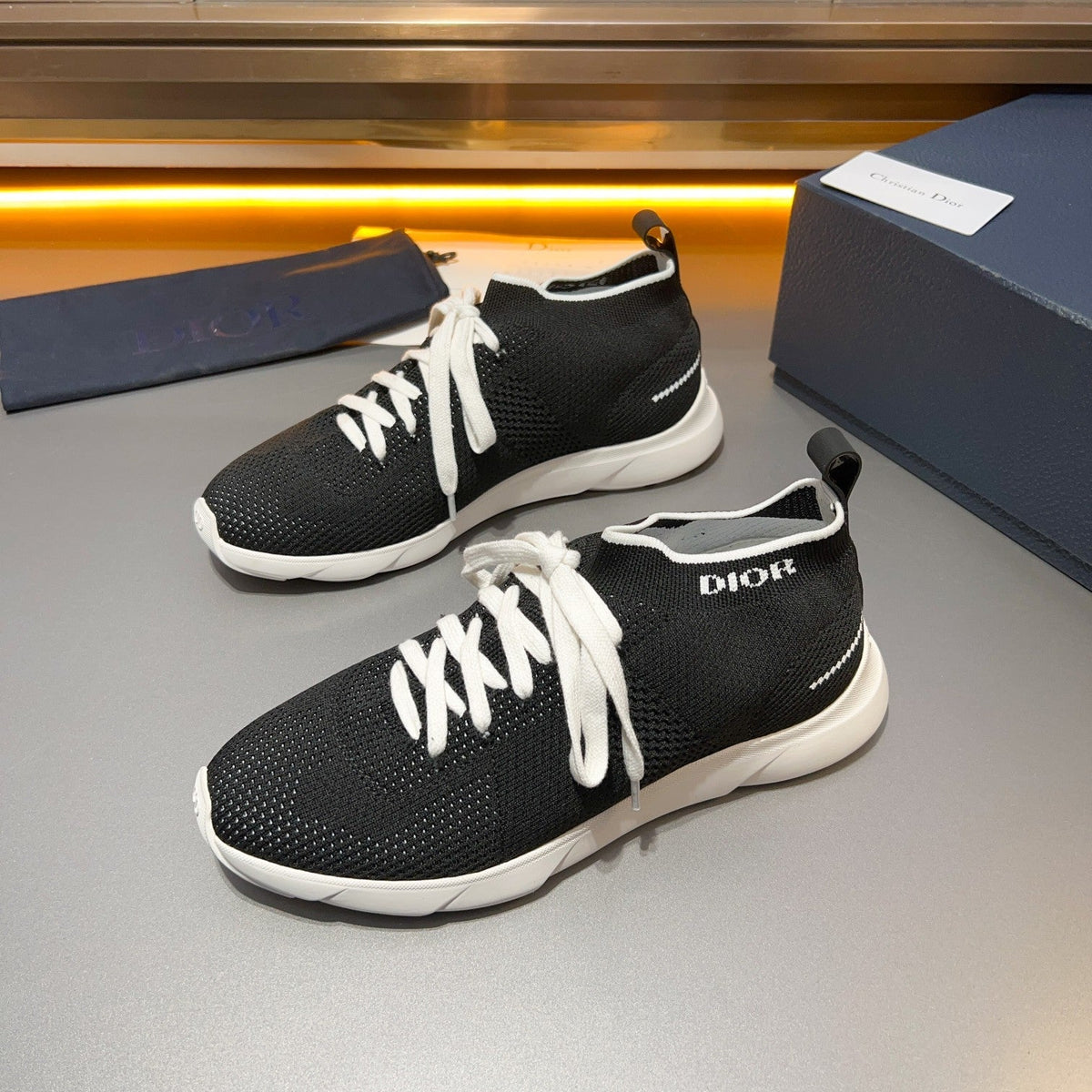 CD B21 LOW TOP KNIT SNEAKER BLACK FABRIC
