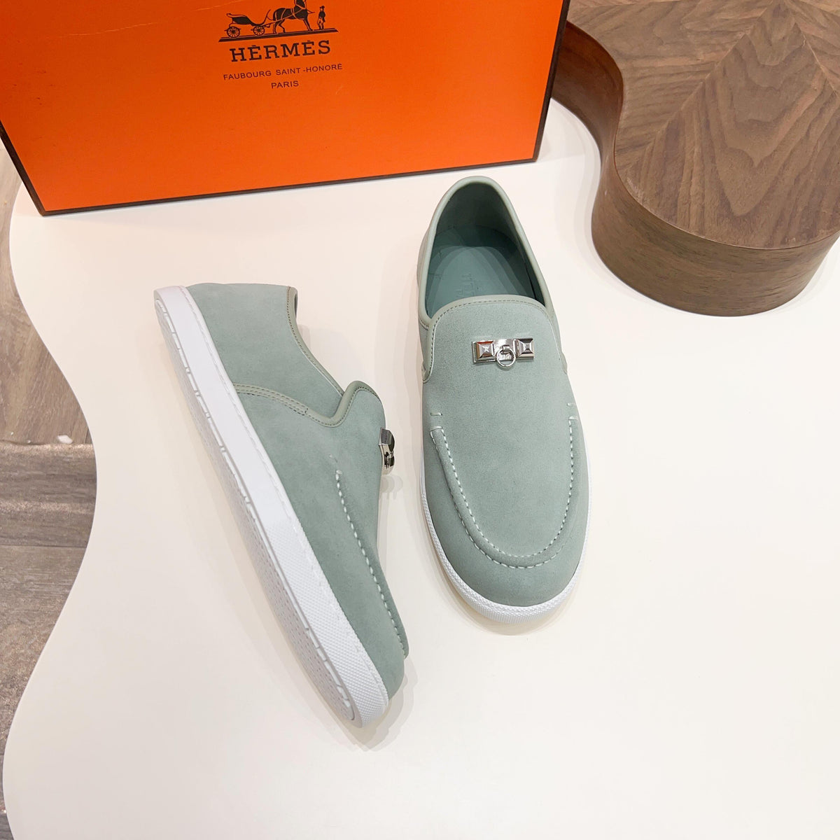 HM Men's Jour Loafer Pastel Green Suede 687434