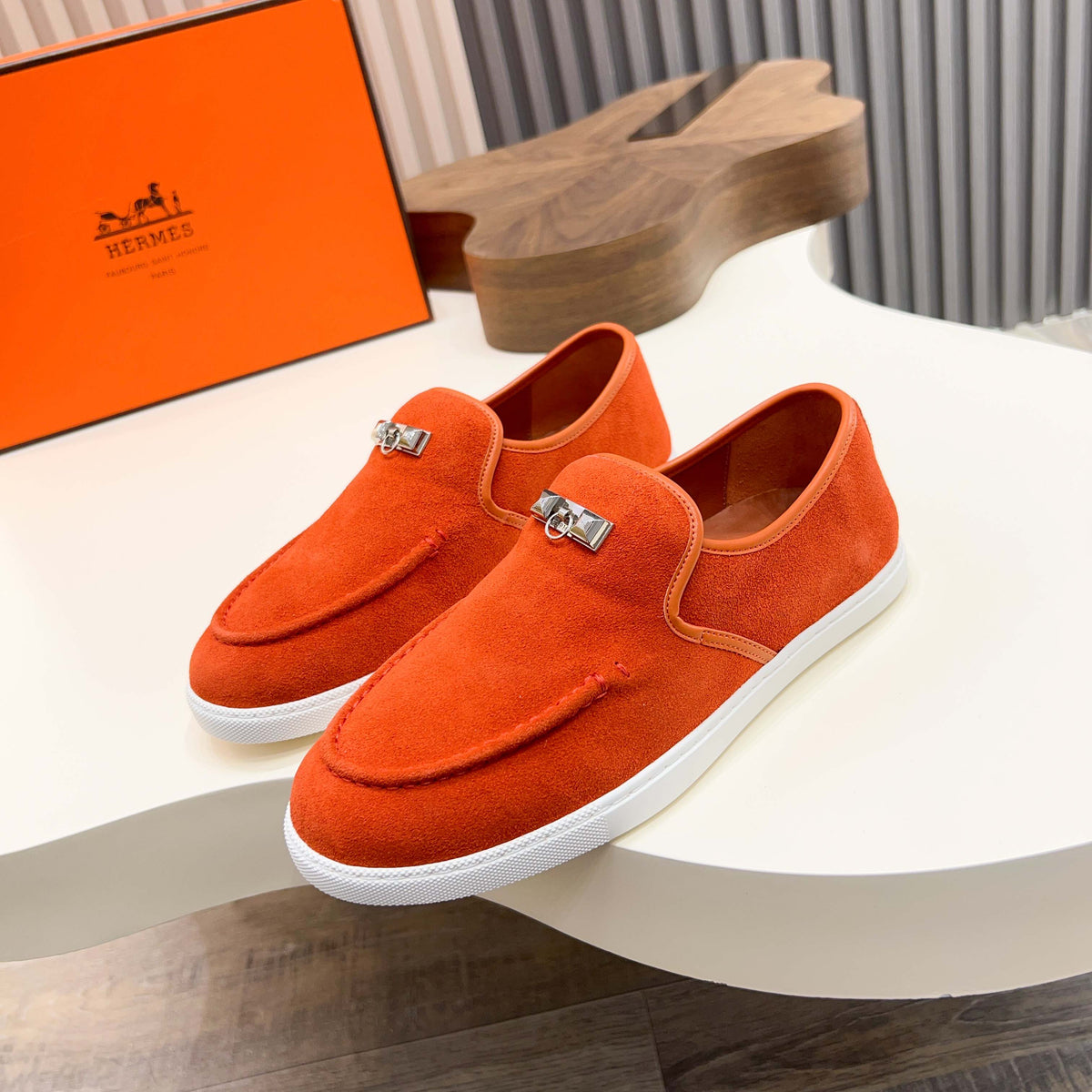 HM Men's Jour Loafer Orange Suede 687436