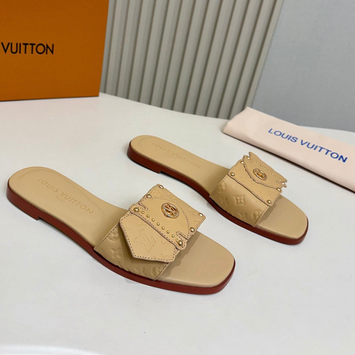 Louis Vuitton 2026 Frame Flats Mules Calfskin Leather 780573