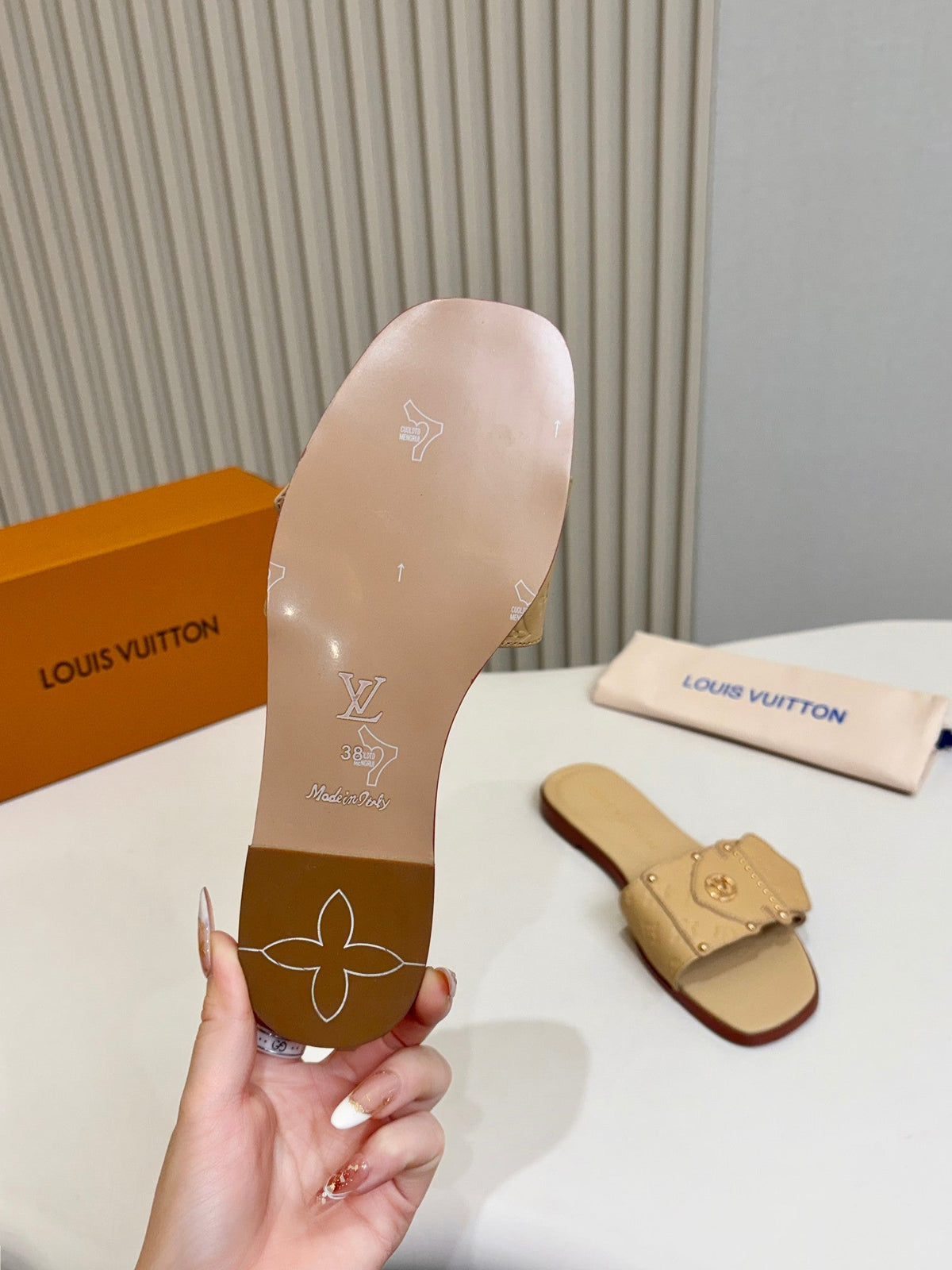 Louis Vuitton 2026 Frame Flats Mules Calfskin Leather 780573