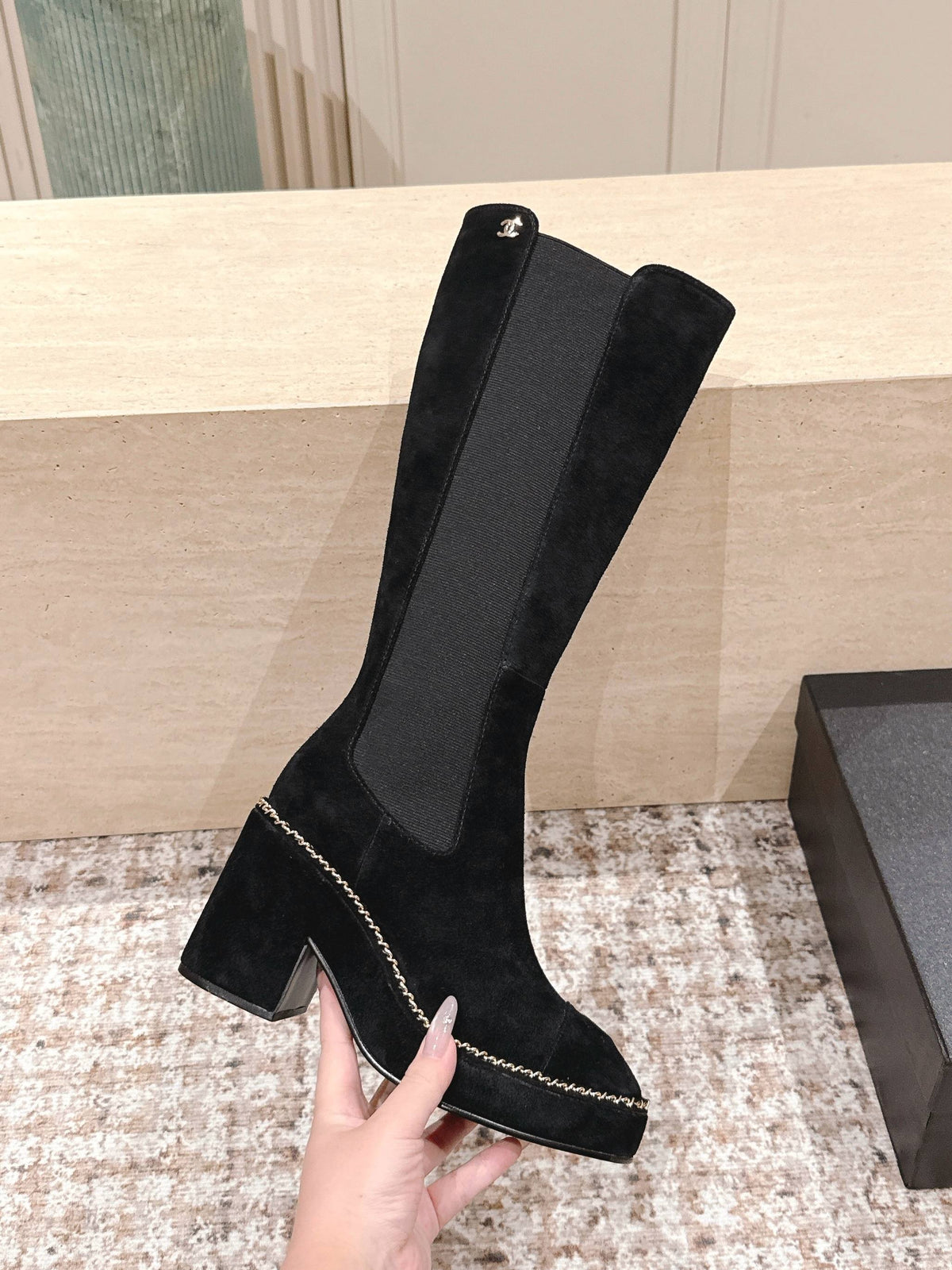 CC 25SS High Boot Black Suede 431719