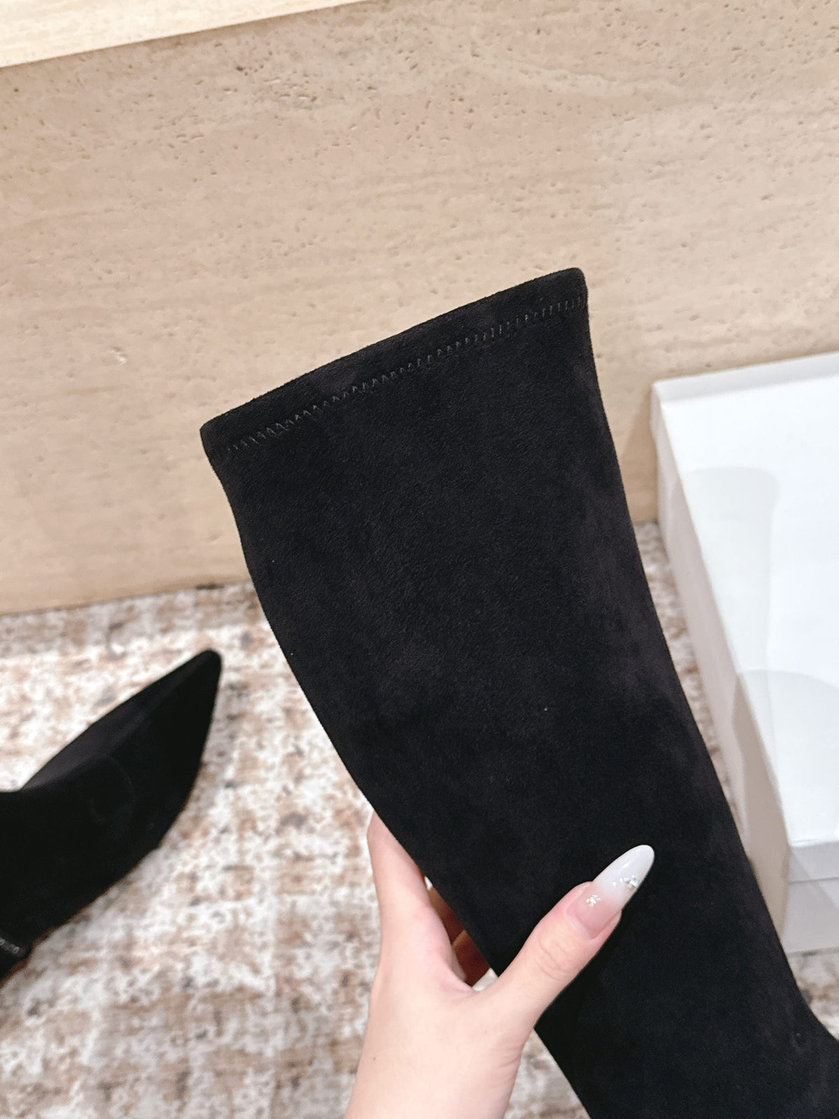 The Row 2025 Long Boot Black Suede 556127