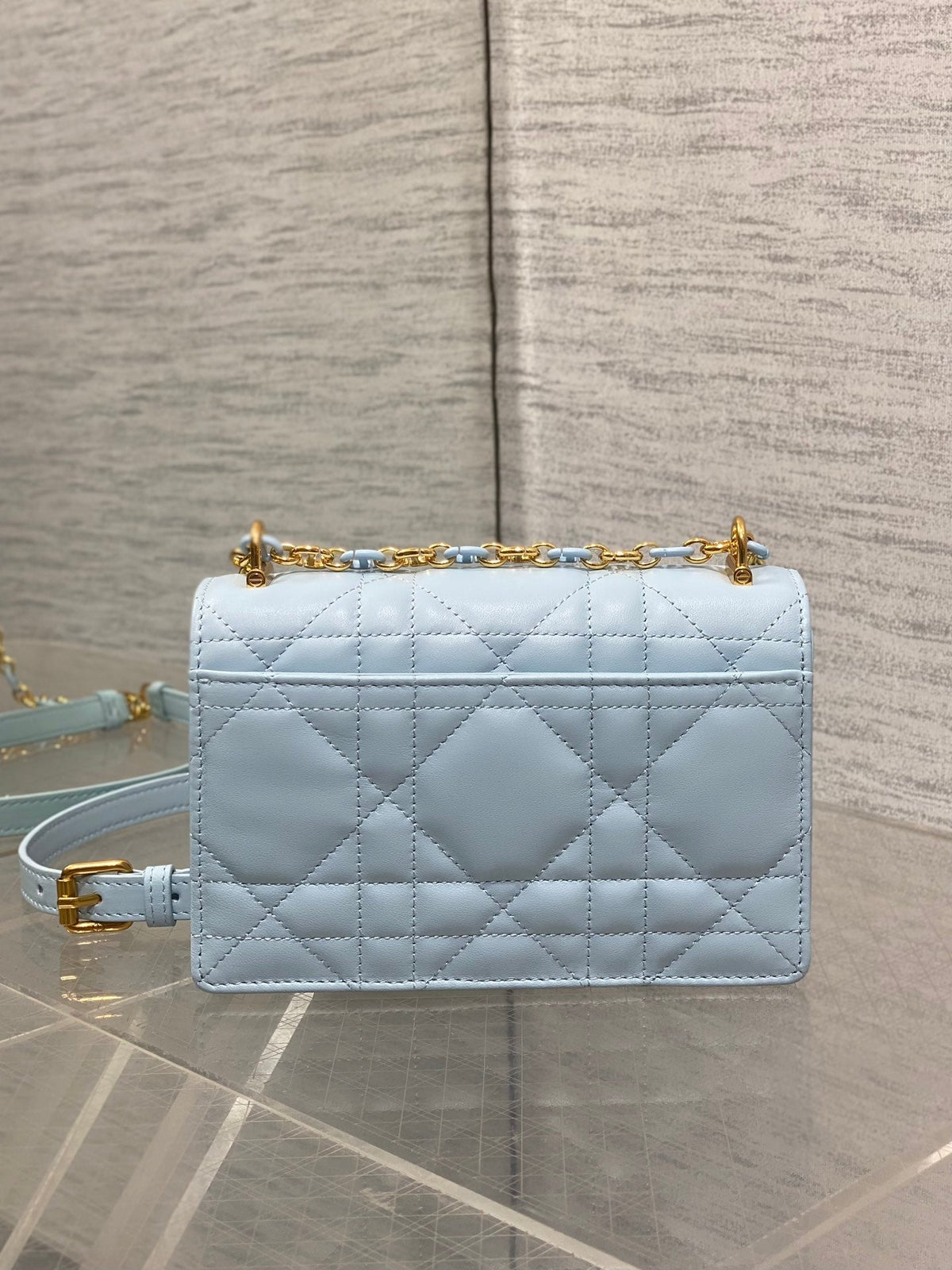 CD Miss Caro 17 Bag Blue Calfskin 229248