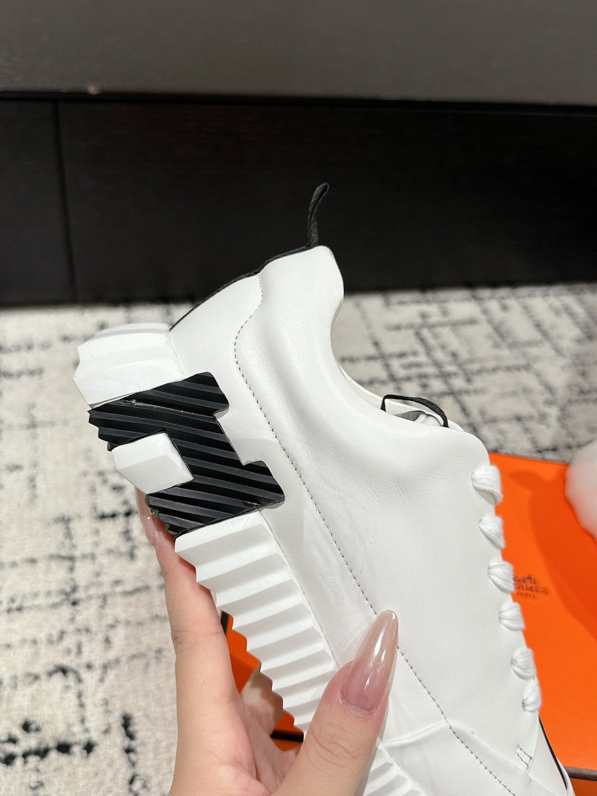 HM Jump Sneaker In White Cowhide 985305