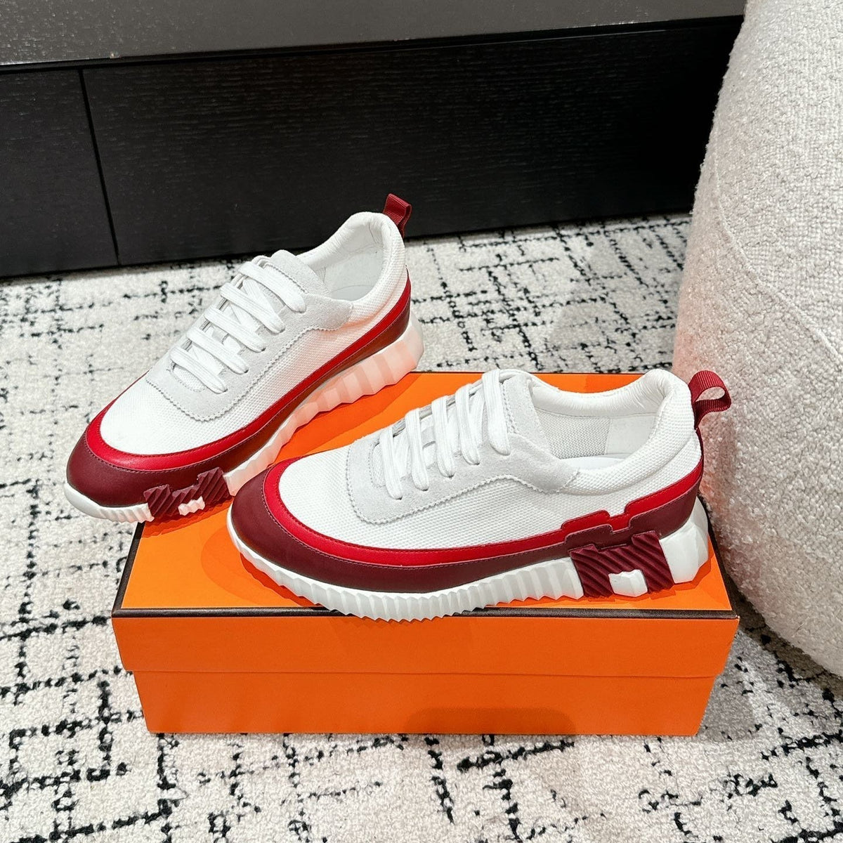 HM Sneaker In White Mesh Fabric 985317