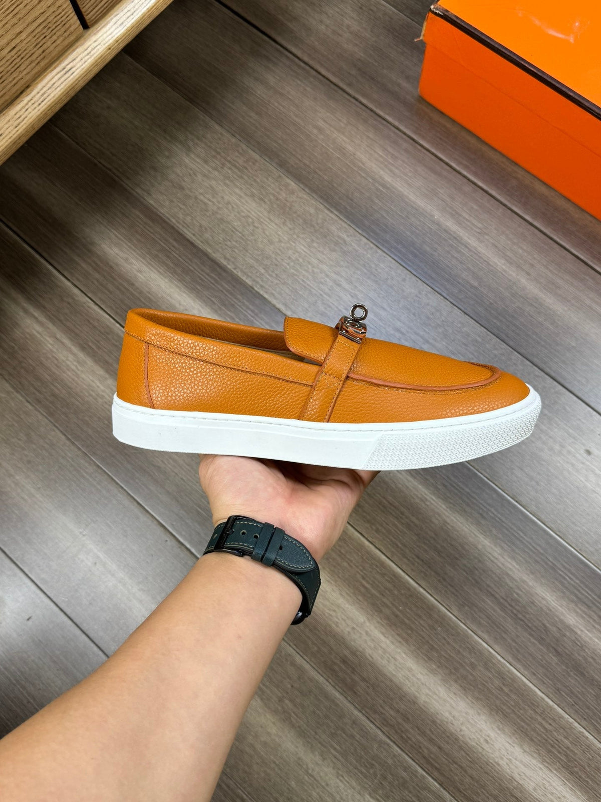 HM GAME SLIP-ON SNEAKER BRONZE CALFSKIN