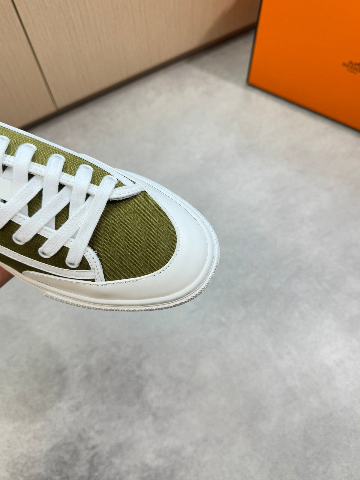 HM Men's Get Sneaker Green Denim Calfskin 696208