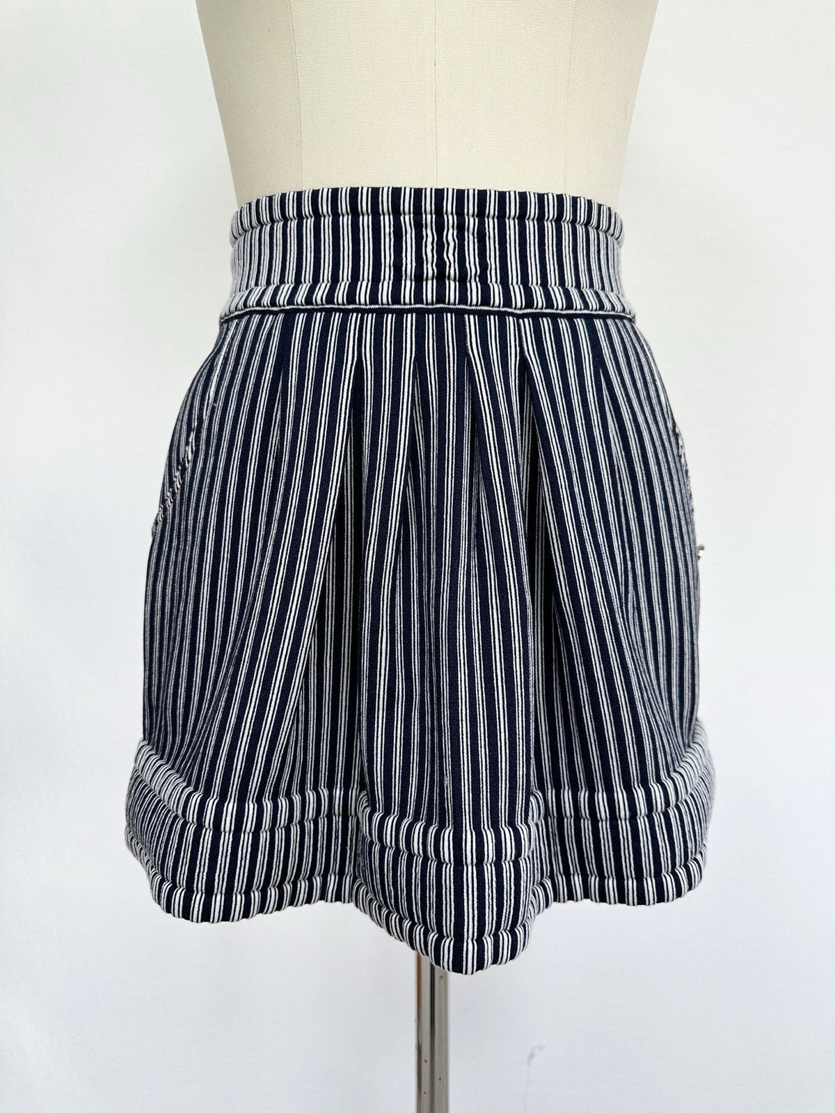 CC 25 Striped Skirt Blue Cotton