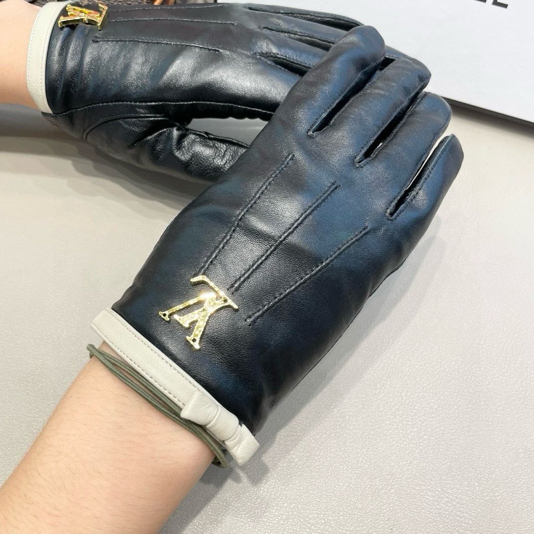 LV Gloves In Black Lambskin 458517