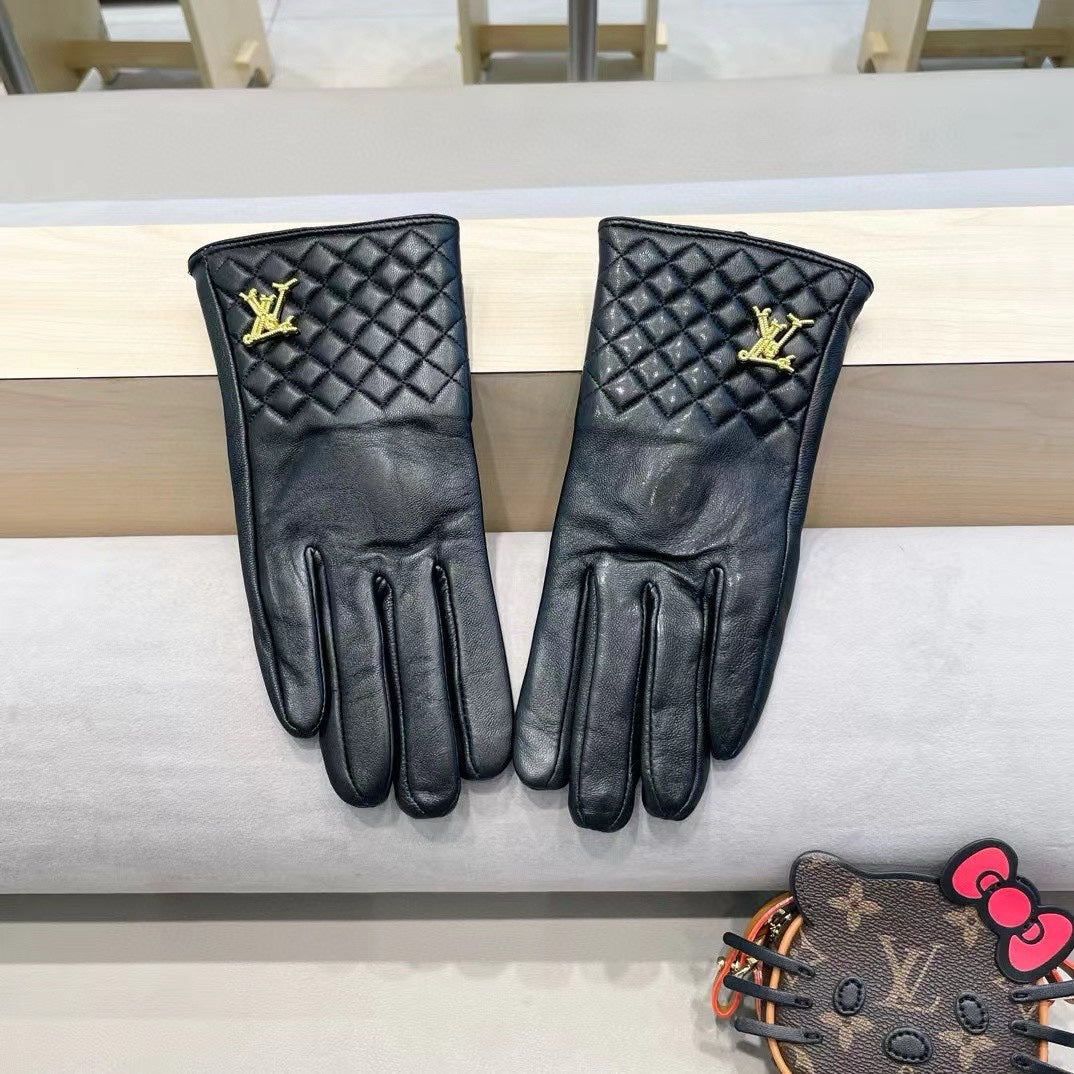 LV Gloves In Black Lambskin 473362
