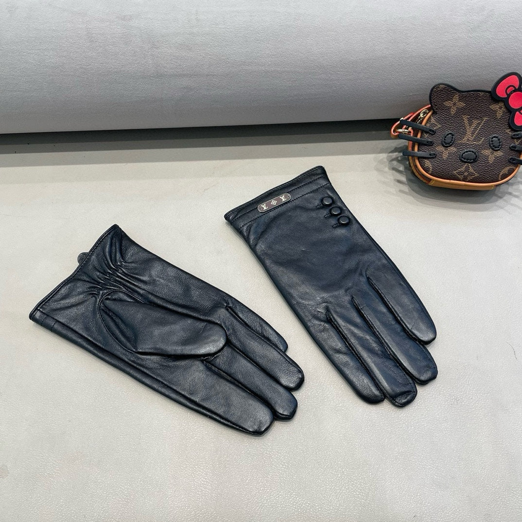 LV Gloves In Black Lambskin 475527