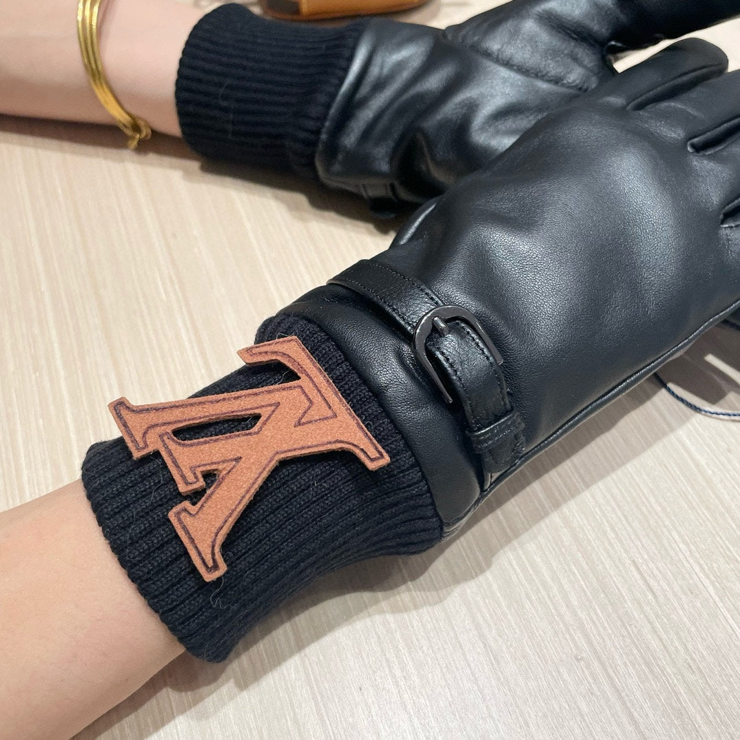 LV Gloves In Black Lambskin 475531