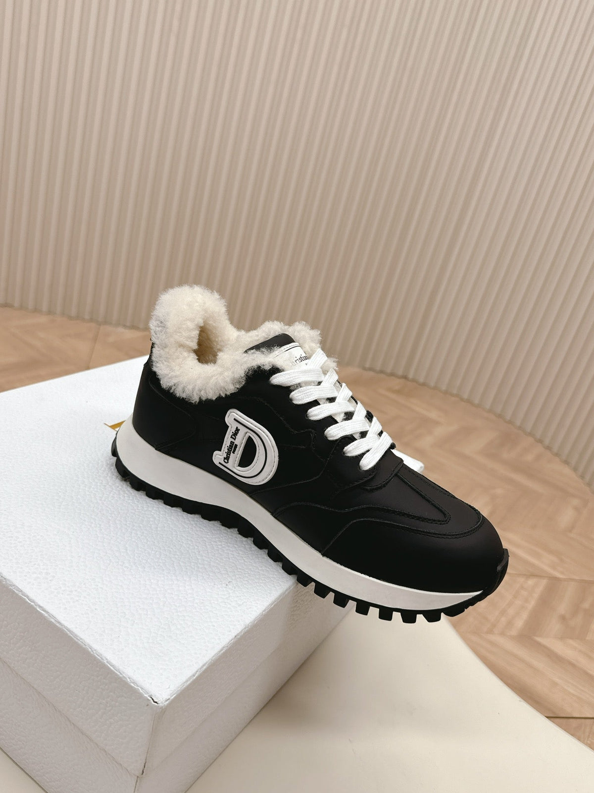 C'est Dior Sneaker Fleece Lining Black Lambskin