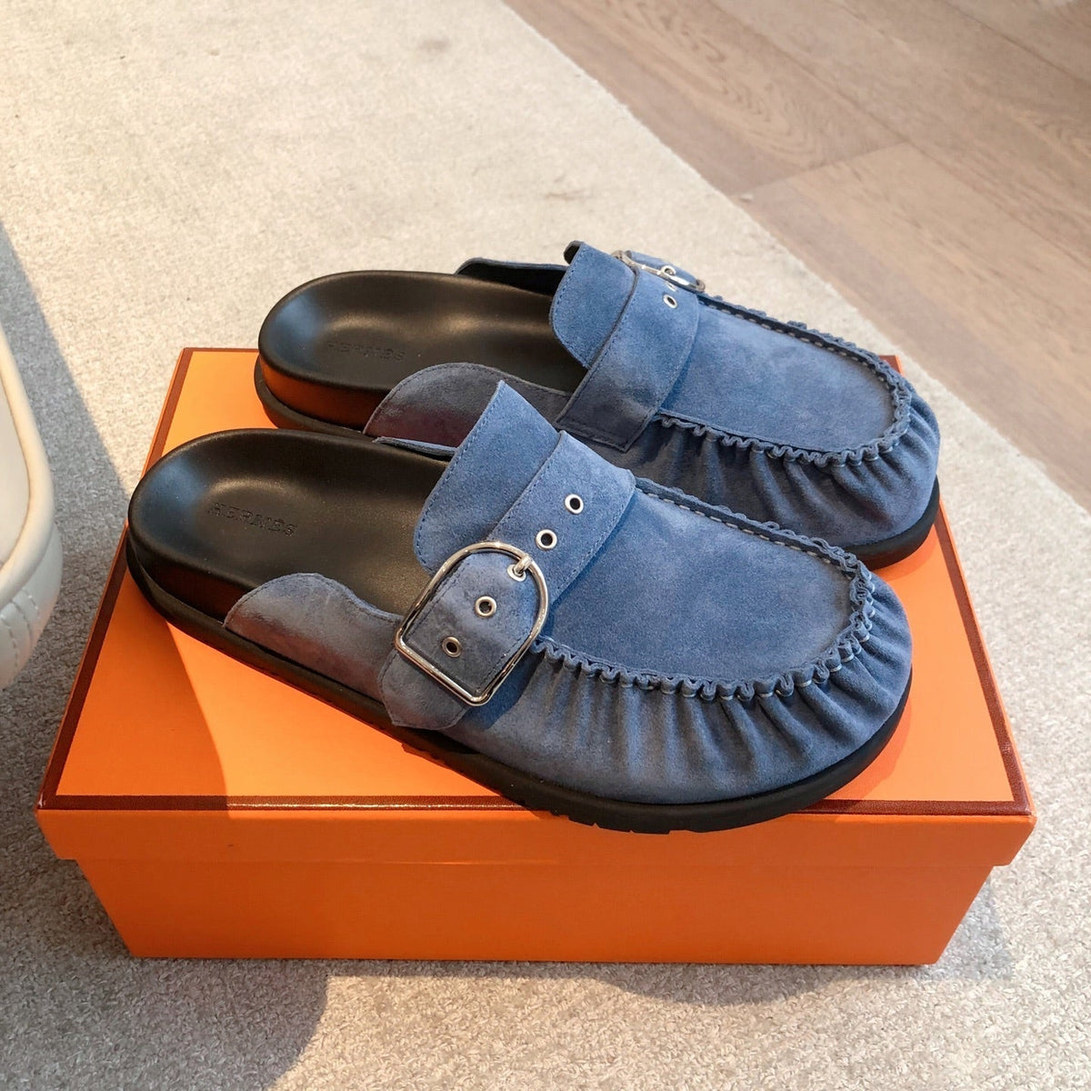 HM Men's 25 Key Mule Blue Suede 582064