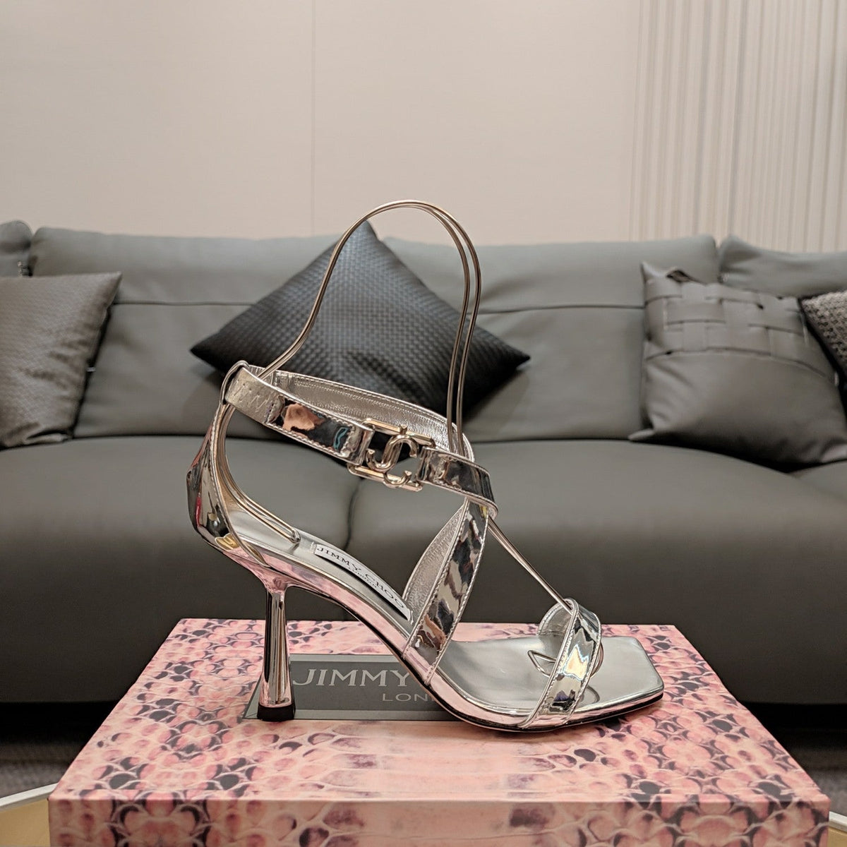 Jimmy 25 Jessica Sandal Silver Nappa Leather 240095
