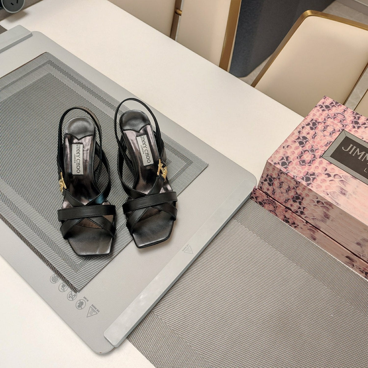 Jimmy 25 Jess Sandals Black Leather 240096