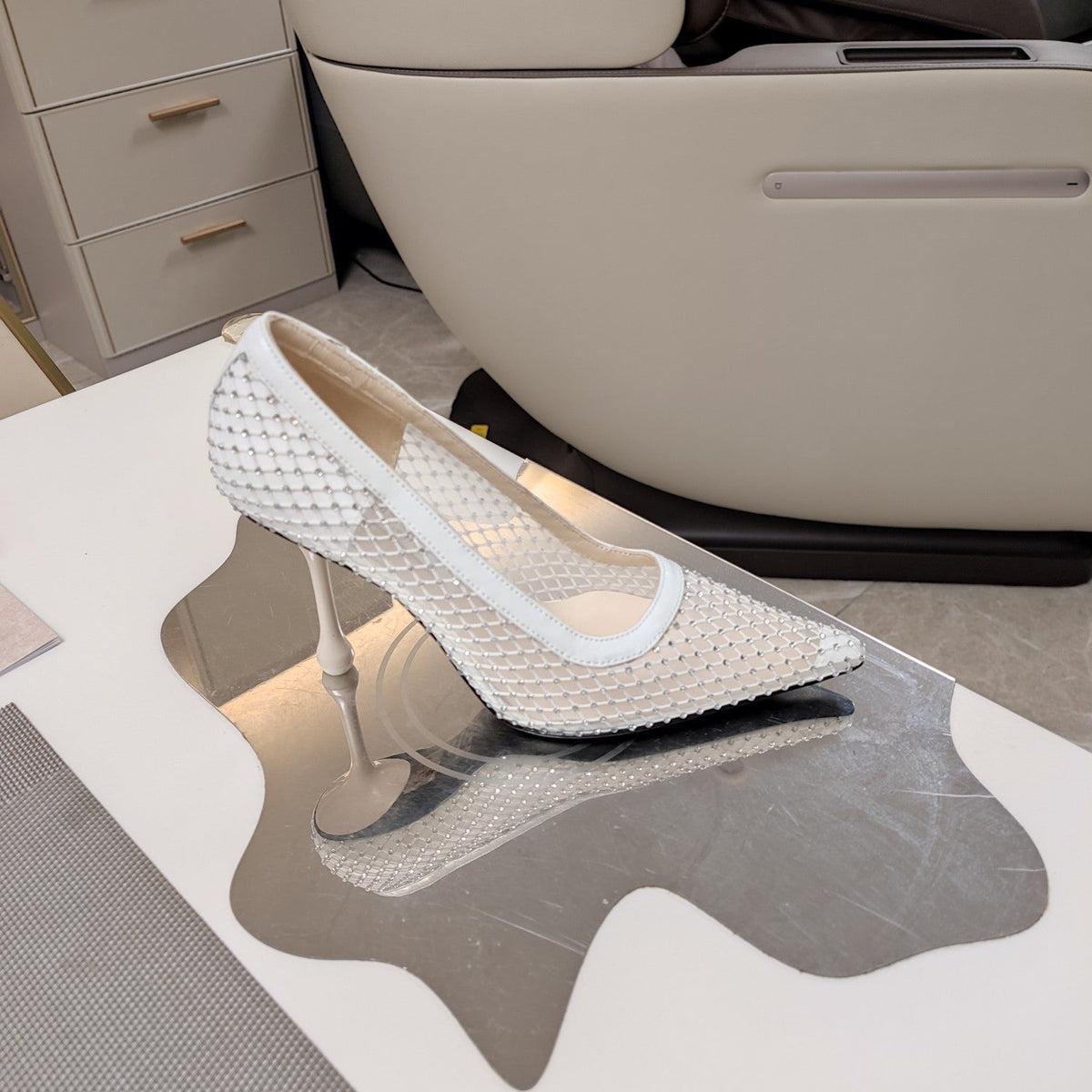 Jimmy 25 Love 100 Pump White Mesh 240042