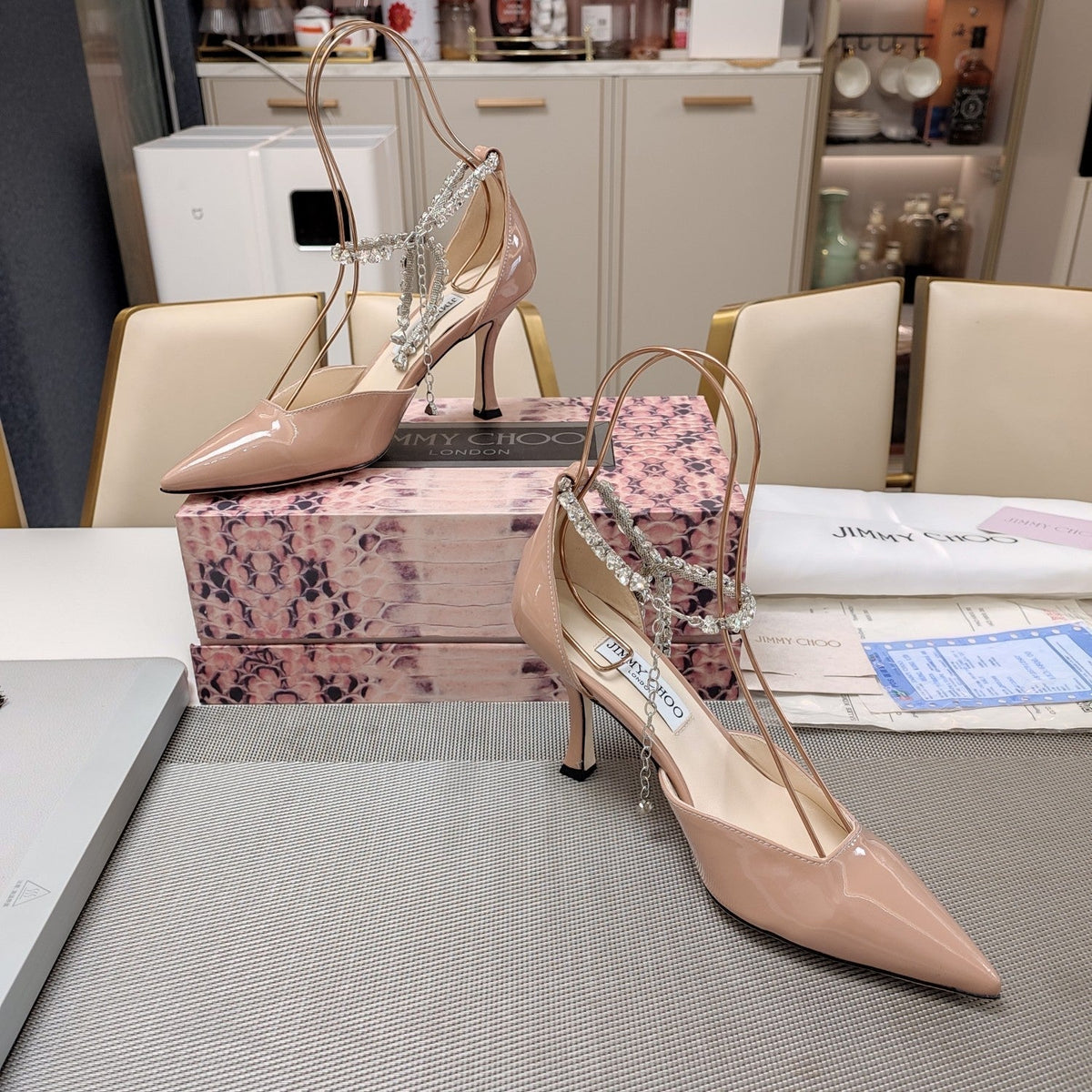 Jimmy 25 Stevie 80 Pumps Nude Pink Patent Leather 240030