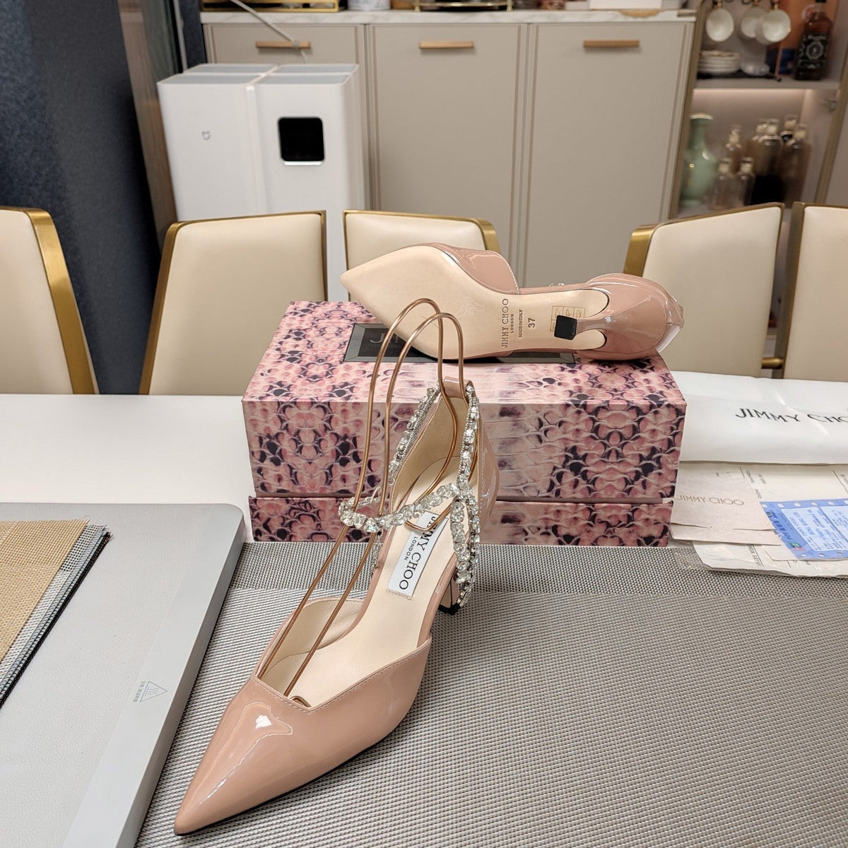 Jimmy 25 Stevie 80 Pumps Nude Pink Patent Leather 240030