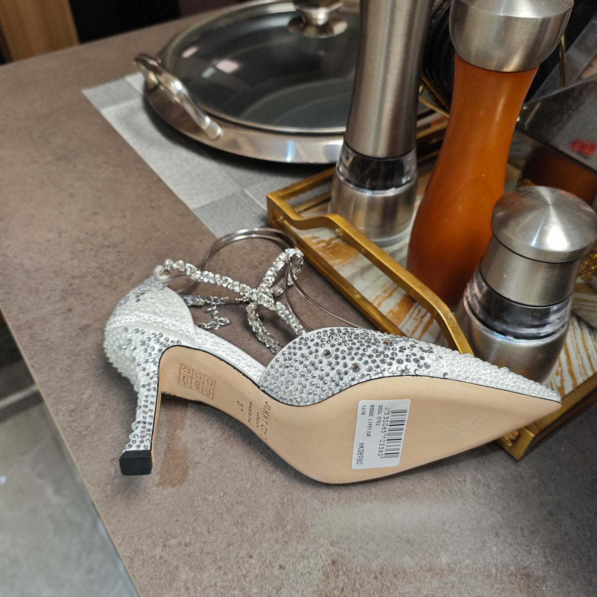 Jimmy 25 Stevie 80 Pumps White Satin 240060