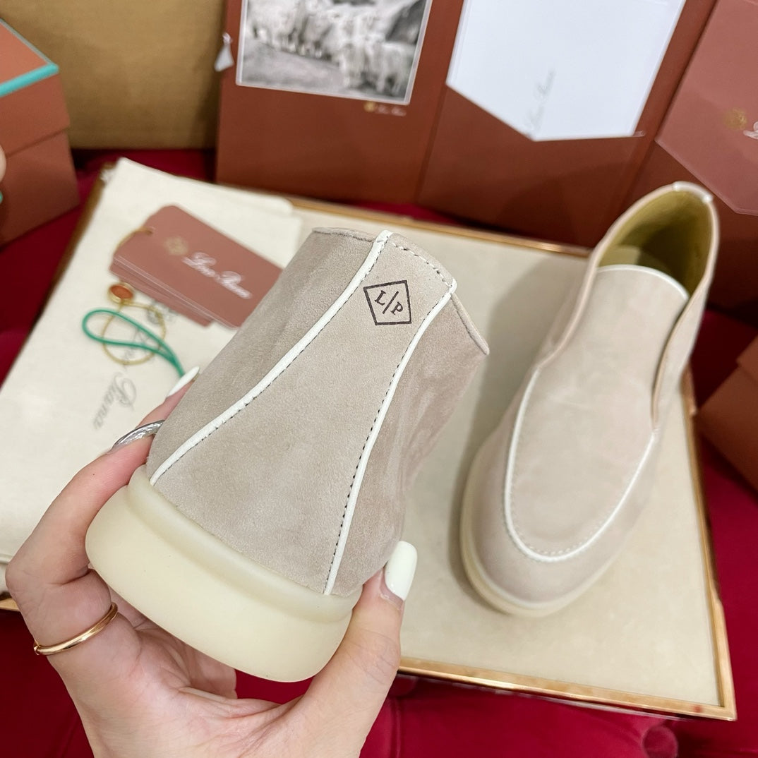 LP Open Walk Ankle Boot In Light Beige Brown Mix White Suede 978056