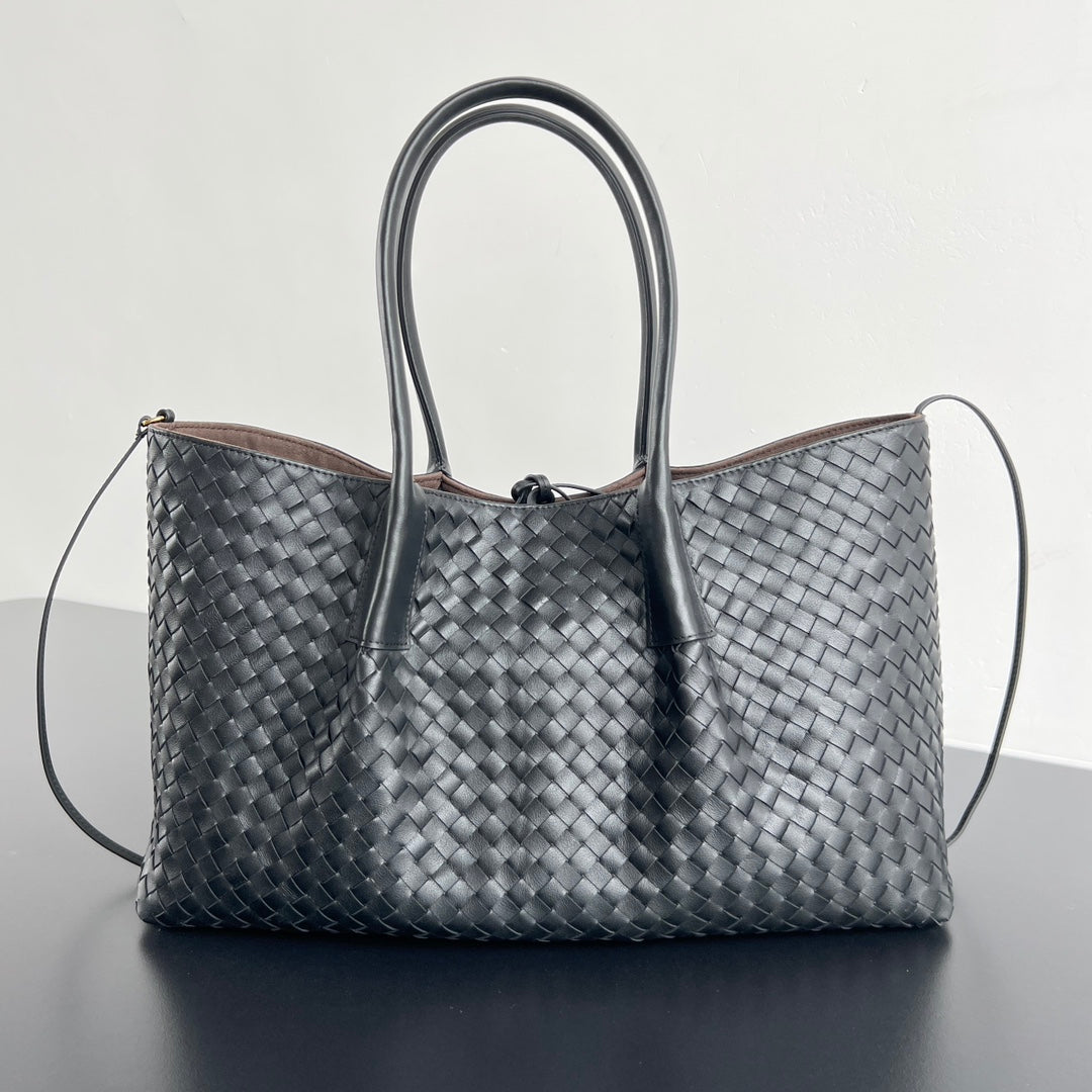 BV Pinacoteca Bag Black Brown Leather Suede 533259