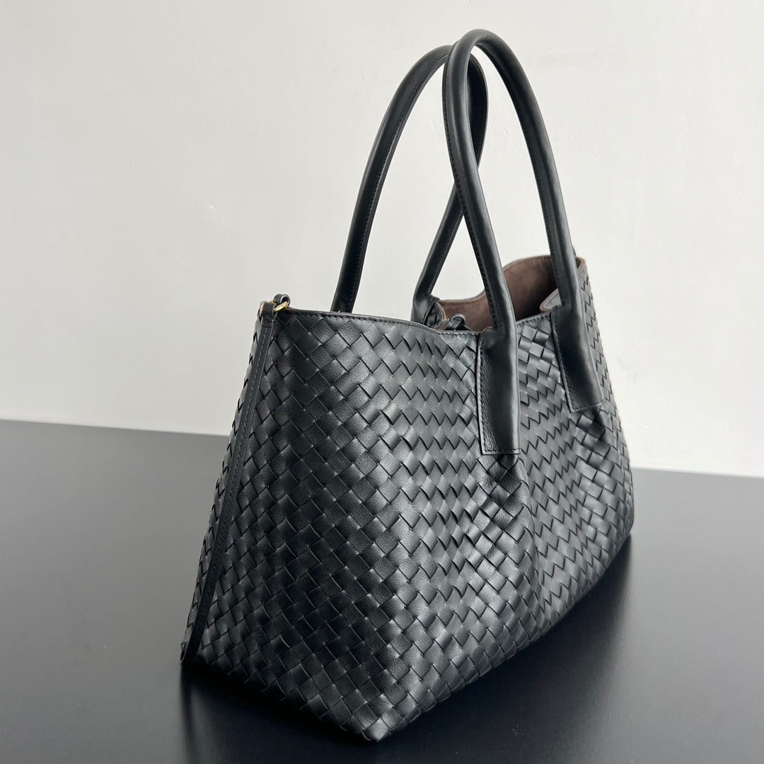 BV Pinacoteca Bag Black Brown Leather Suede 533259