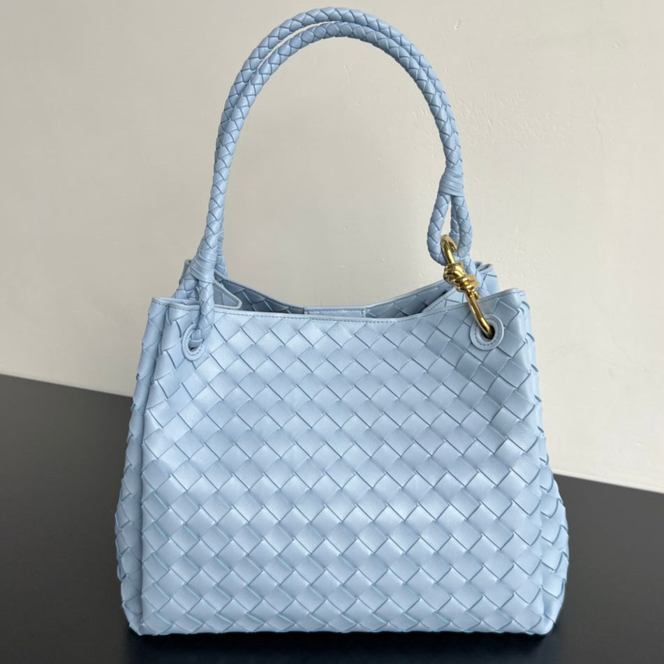 BV Intrecciato 30cm Bag Blue Leather 545173