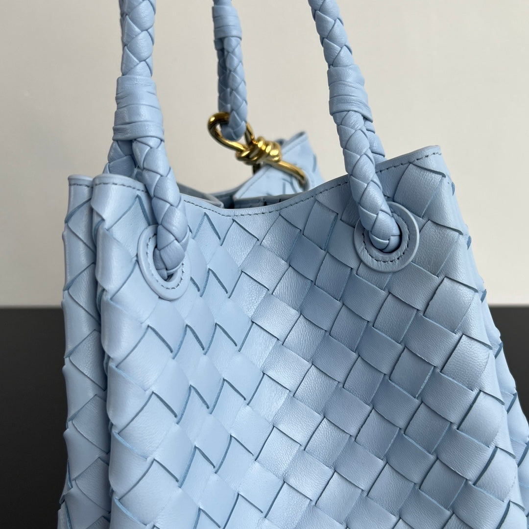BV Intrecciato 30cm Bag Blue Leather 545173