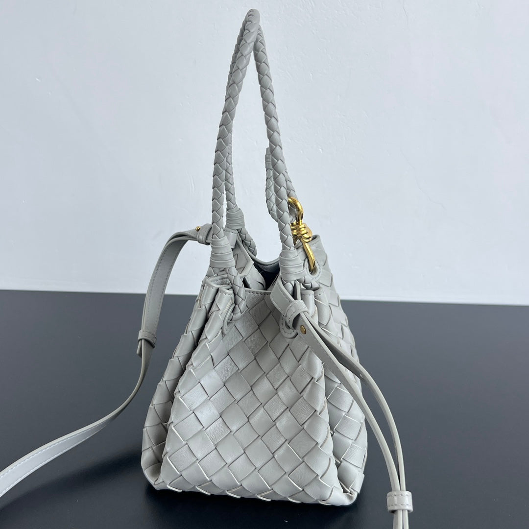 BV Intrecciato 24cm Bag Gray Leather 563666