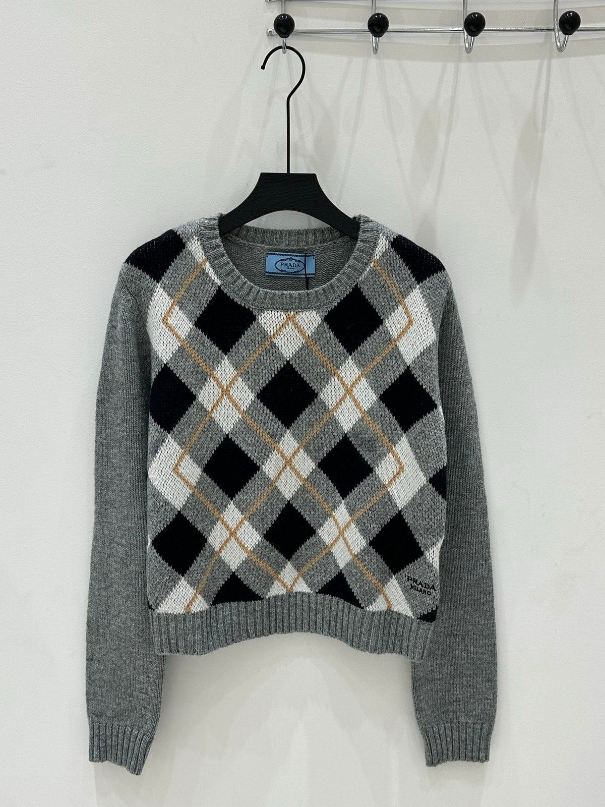 Prada 25 Crop Top Sweater Multicolor Wool 293872