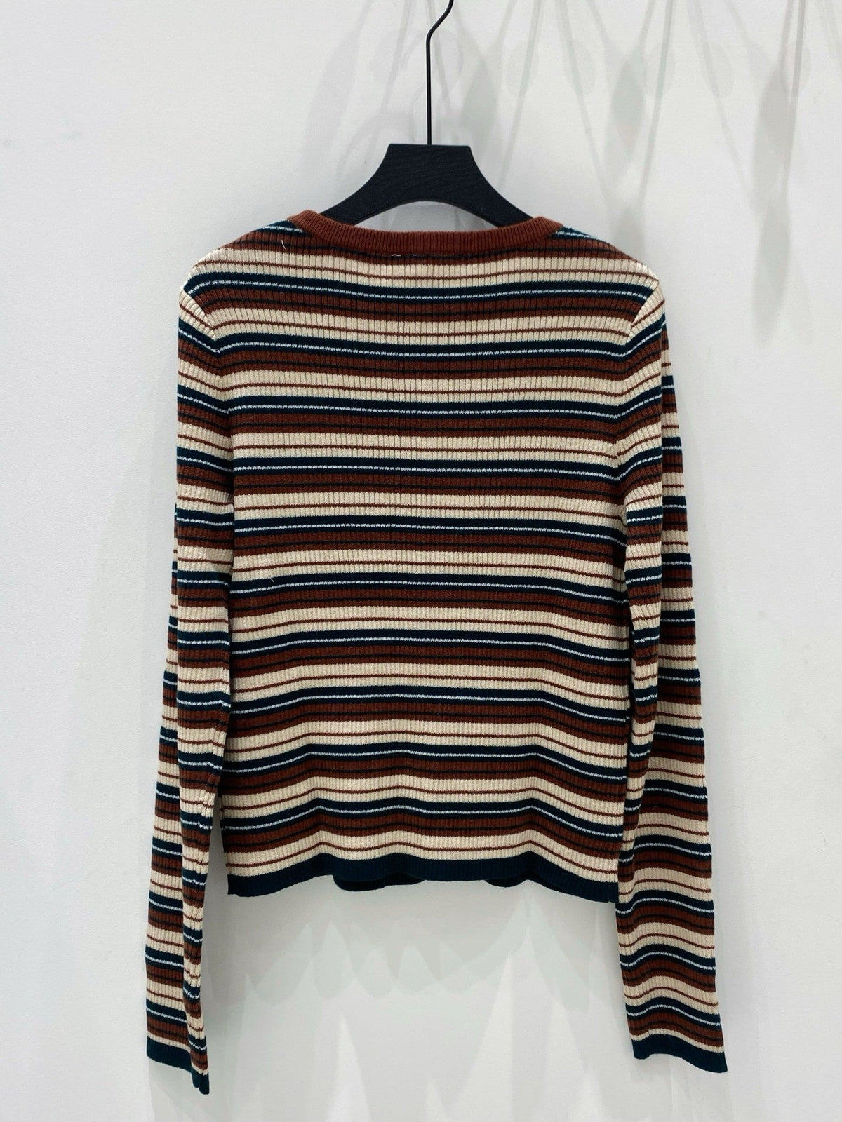 Celine 25 Brown Striped Sweater 294016