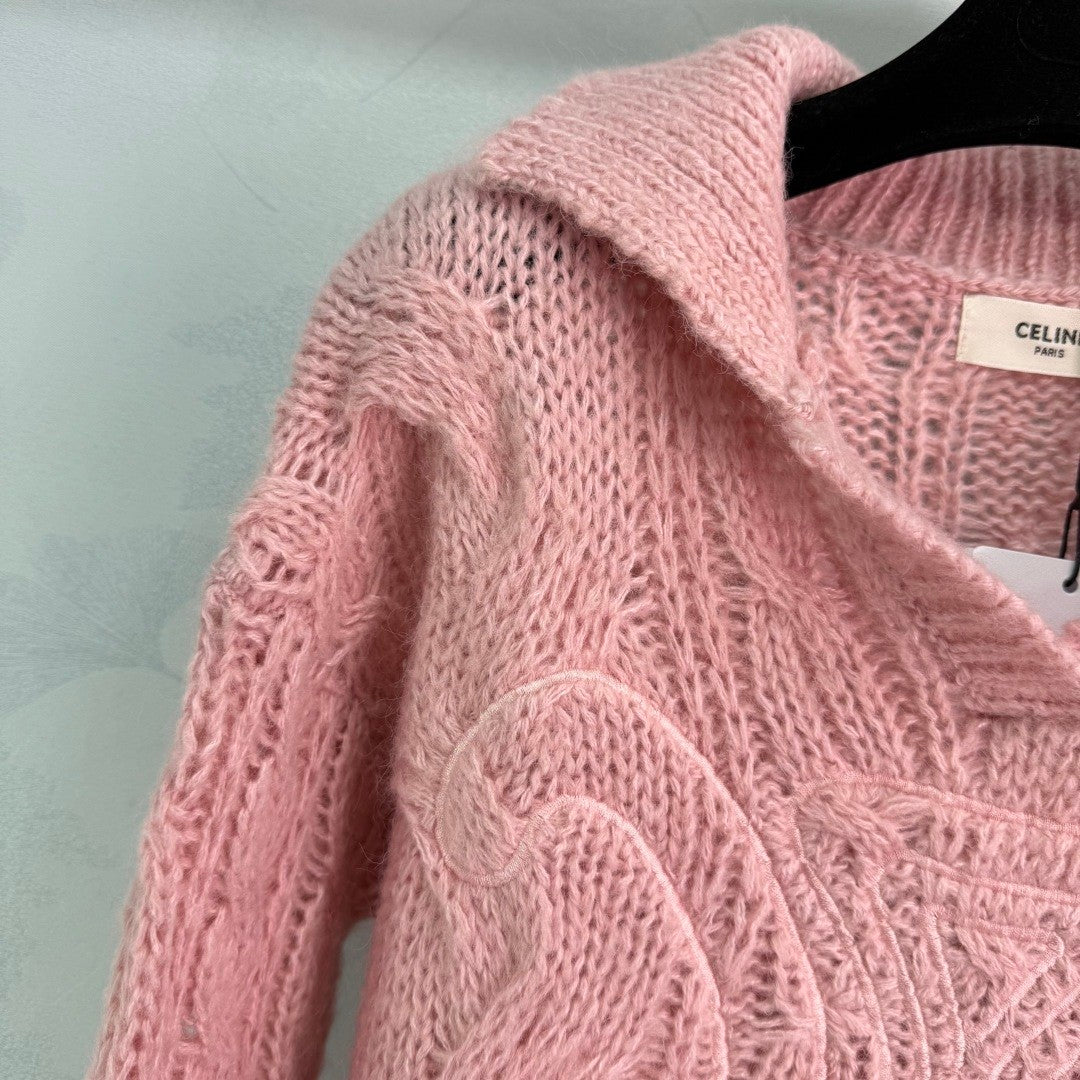 Celine 25 Sweater Pink Wool 293909