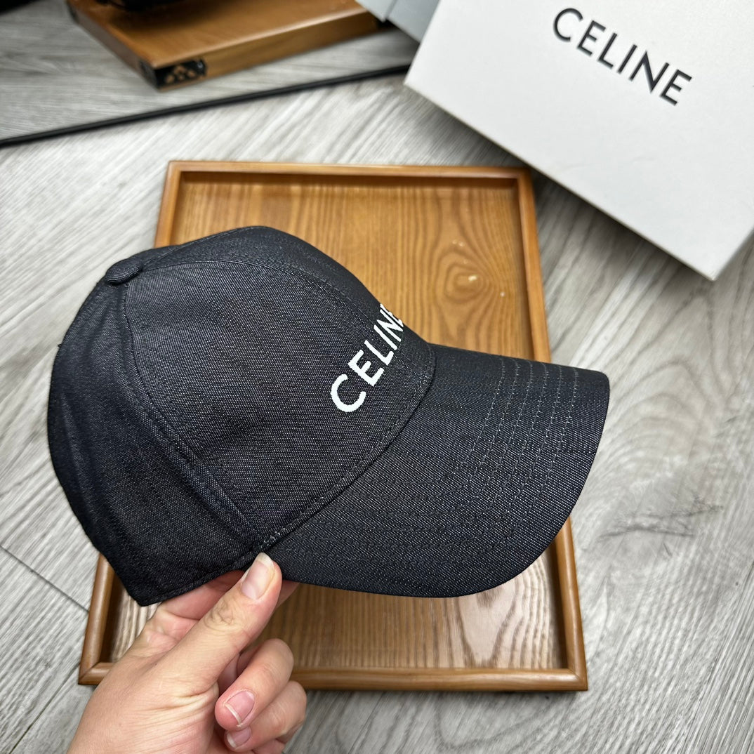 Celin Cap Black Denim Fabric 210356