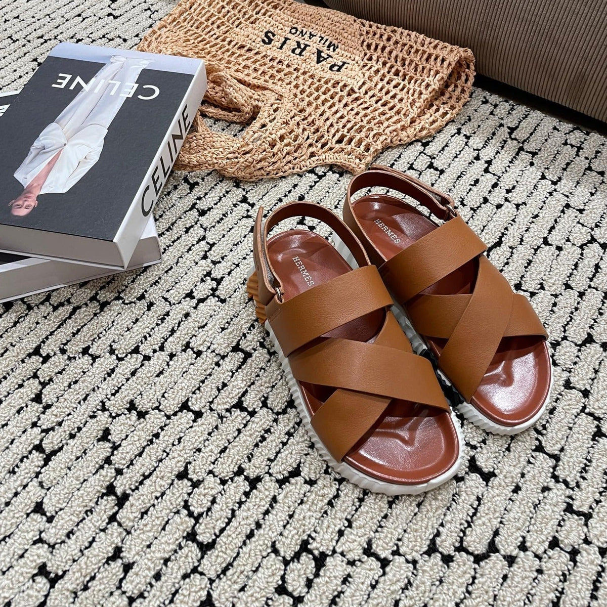 ELECTRIC SANDAL CHOCOLATE CALFSKIN