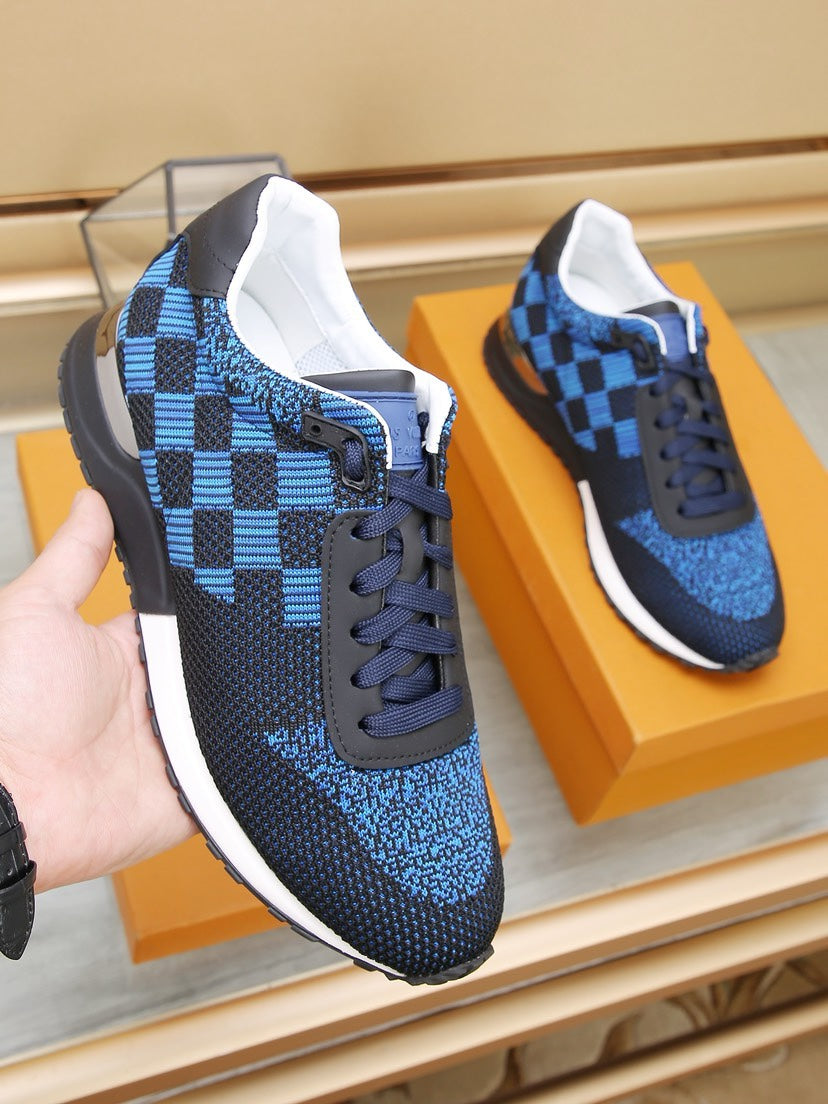 LV CLASSIC SNEAKER IN BLACK MIX SKY BLUE DAMIER