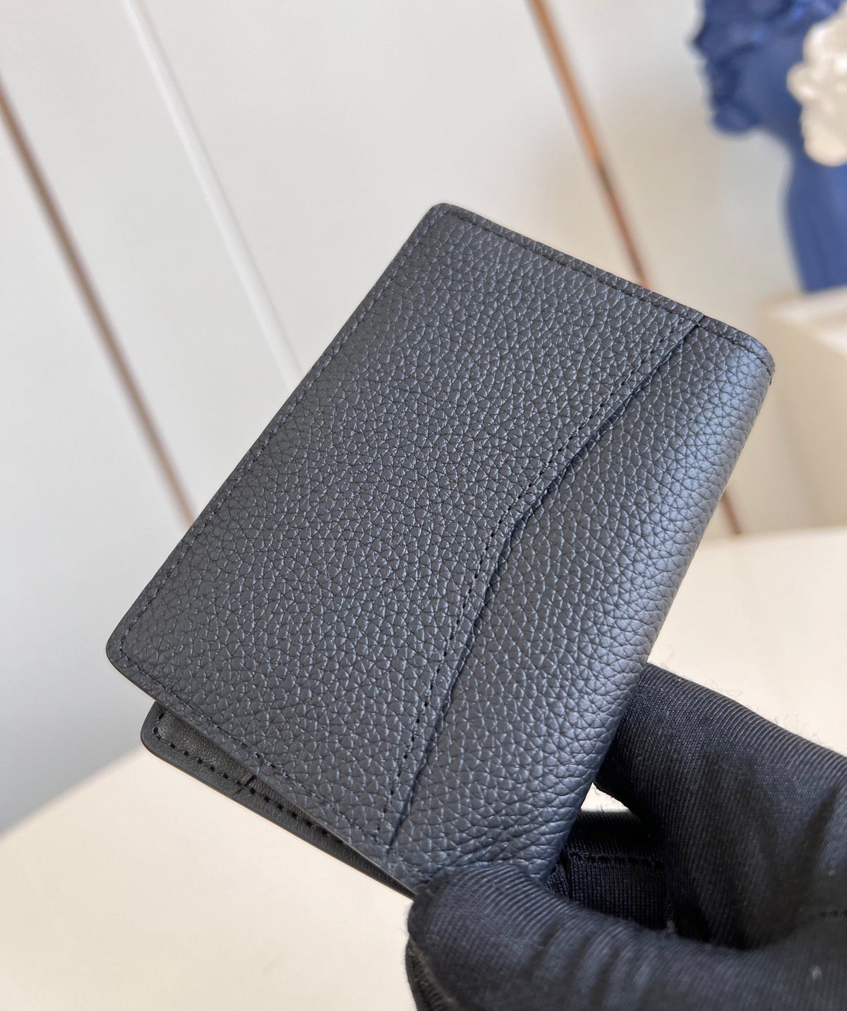 WALLET POCKET ORGANIZER 11CM BLACK CALFSKIN