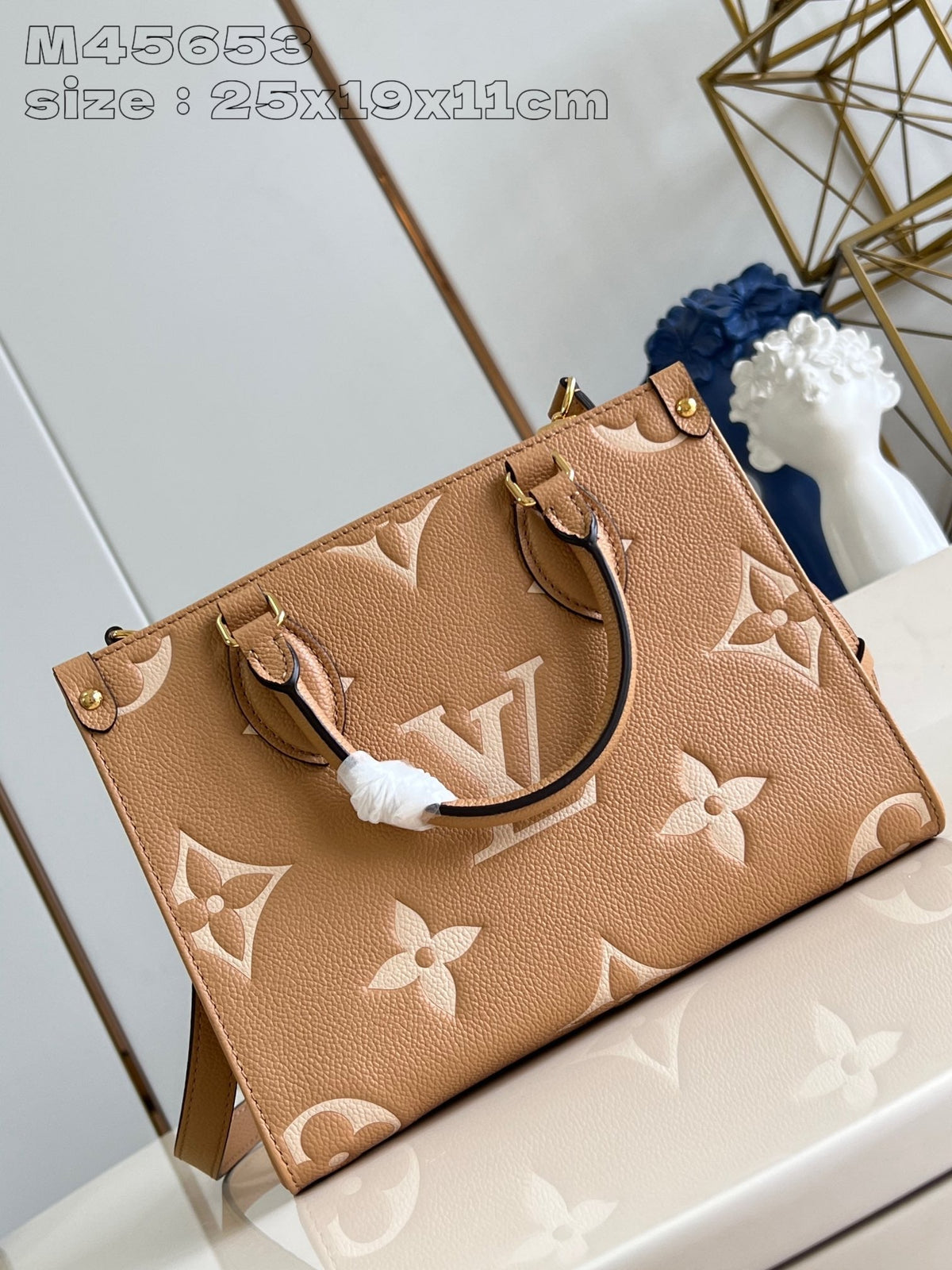 Onthego Pm 25 Brown Beige Monogram Empreinte Calfskin