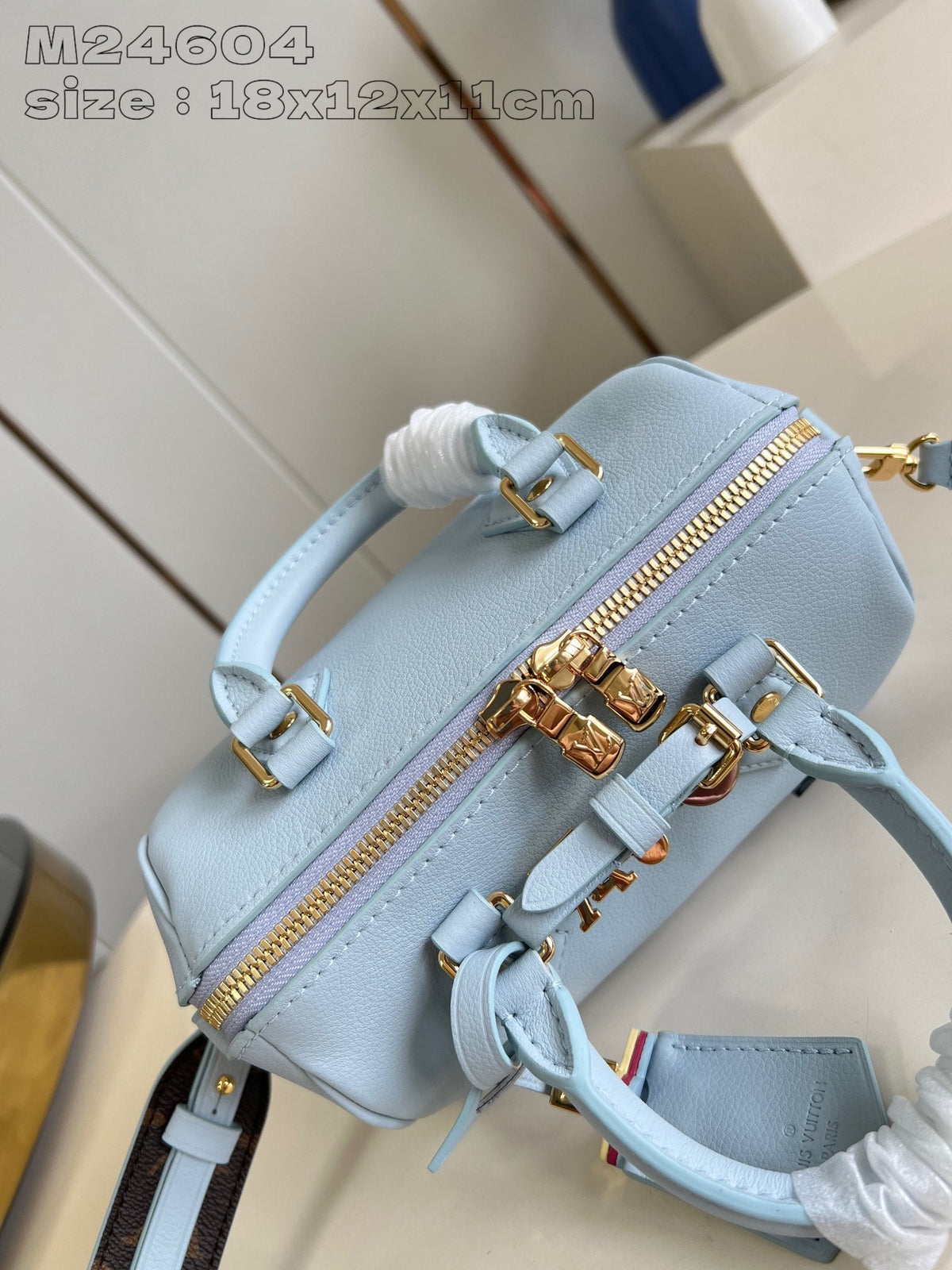 Speedy Bandouliere 18cm Cloud Blue Calfskin