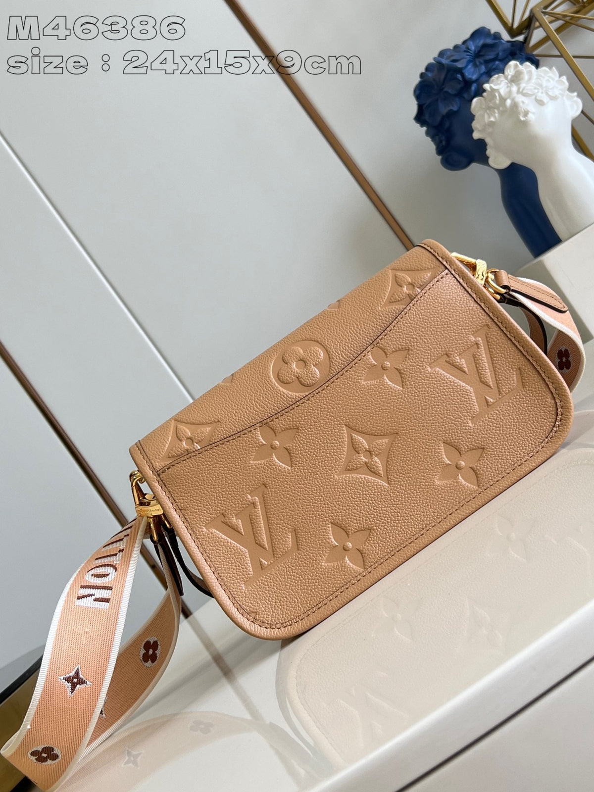 LV DIANE 24 DARK BEIGE MONOGRAM EMPREINTE CALFSKIN