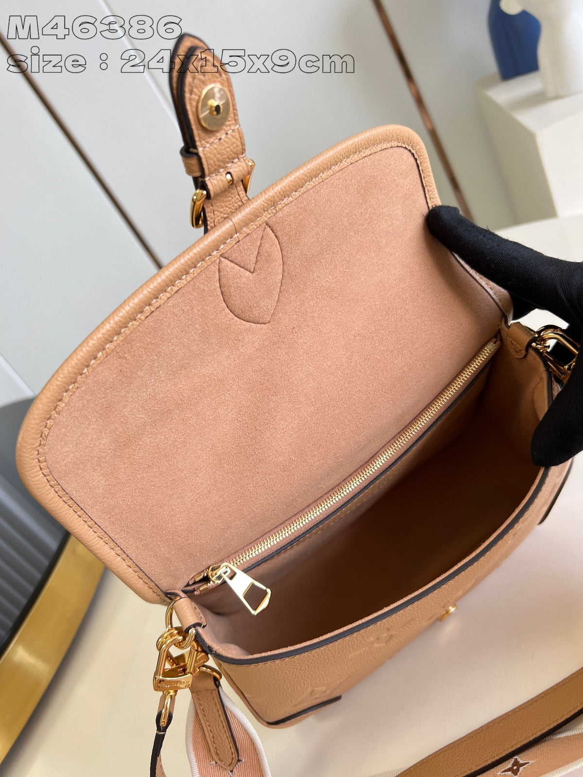 LV DIANE 24 DARK BEIGE MONOGRAM EMPREINTE CALFSKIN