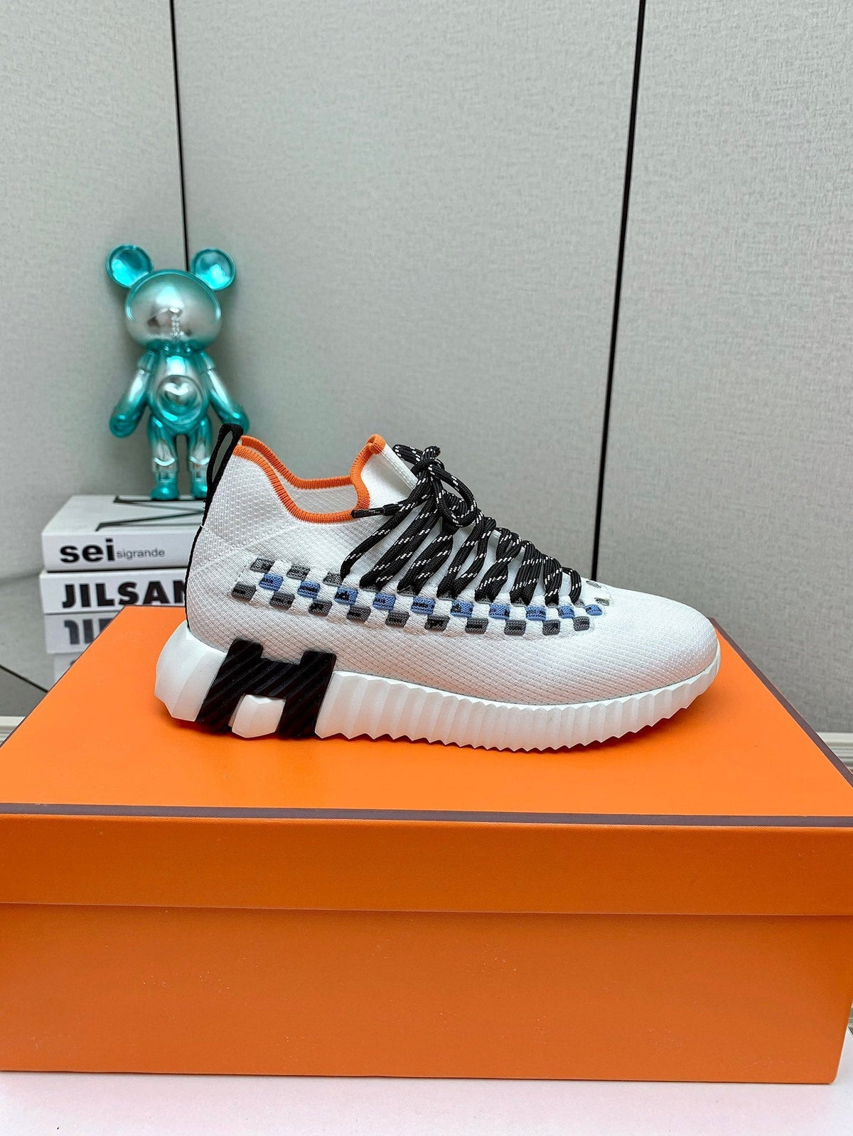 HM Flex slip-on sneaker In White Woven Fabric 106319